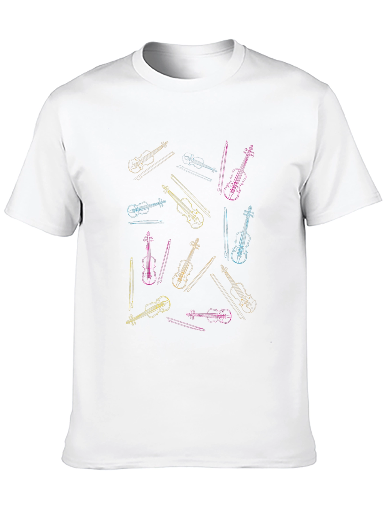 Violin Pattern Black T-Shirt - Music Lovers Tee