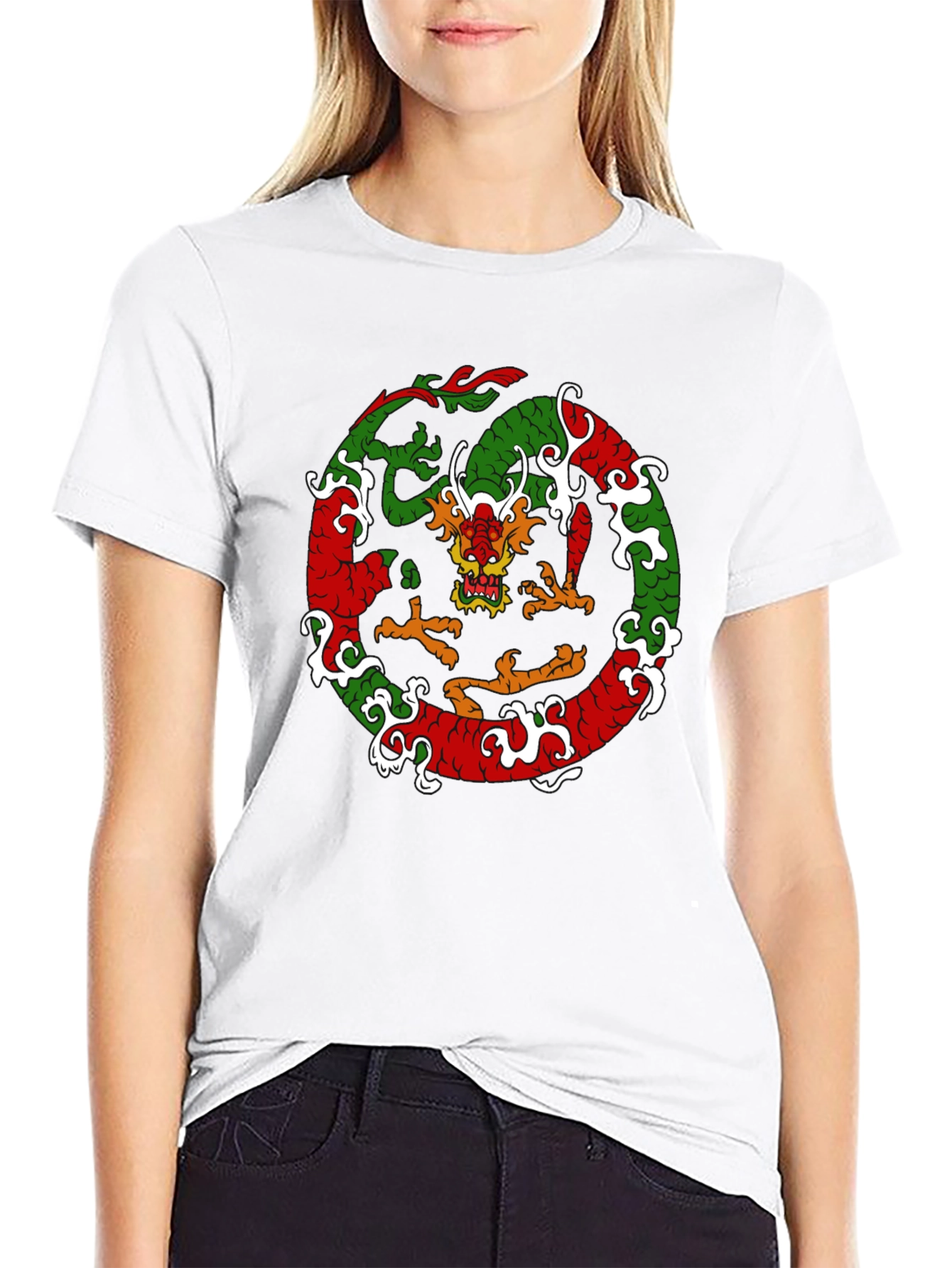 Dragon Circle Graphic Tee - Black
