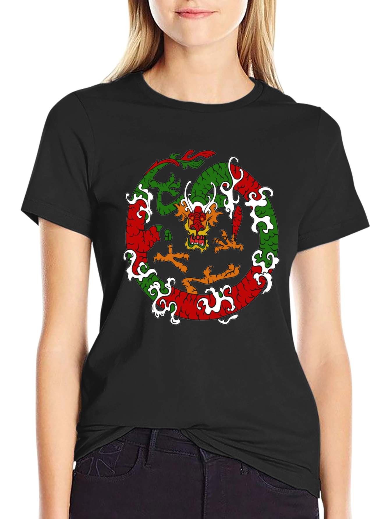 Dragon Circle Graphic Tee - Black
