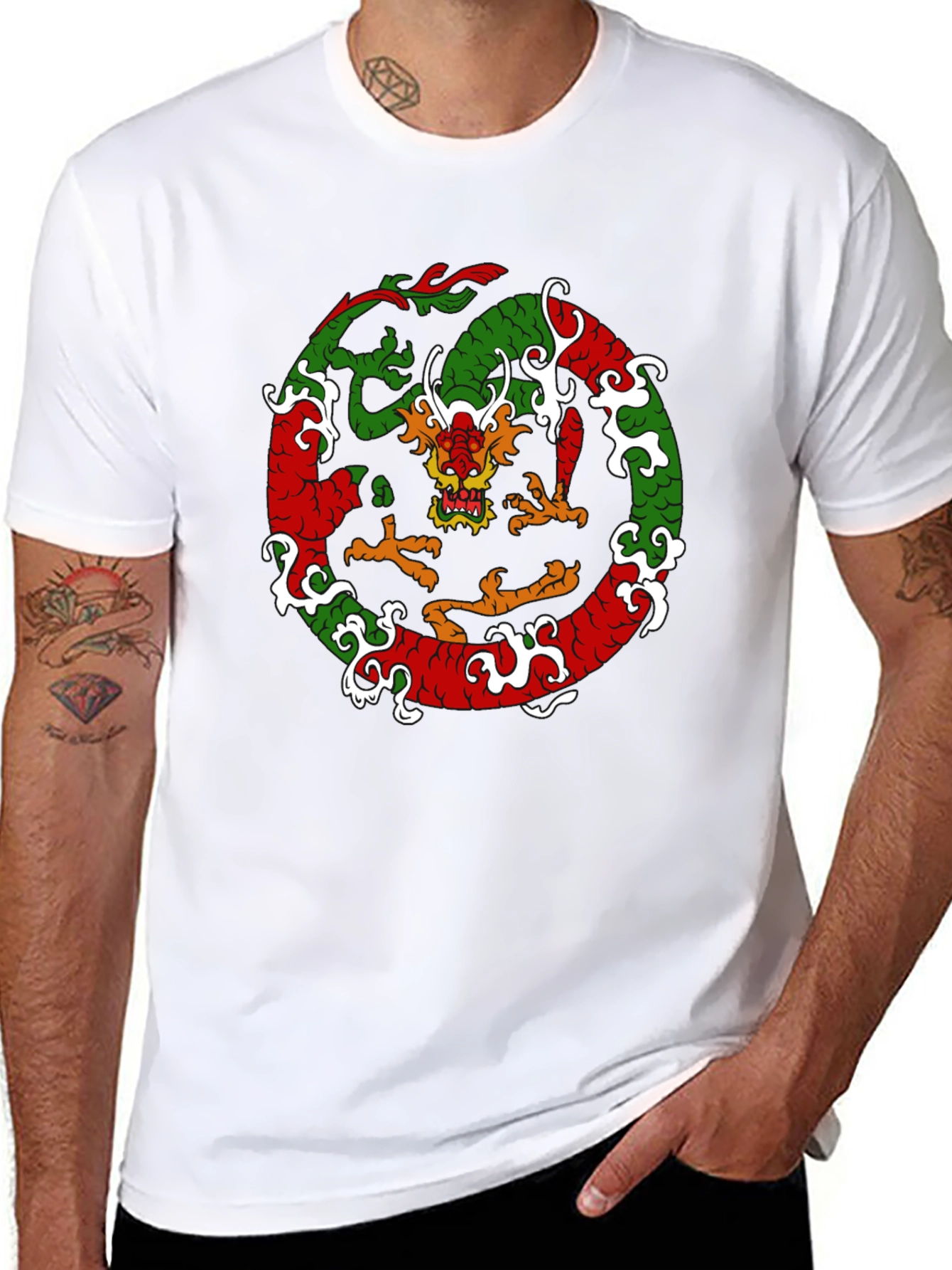 Dragon Circle Graphic Tee - Black