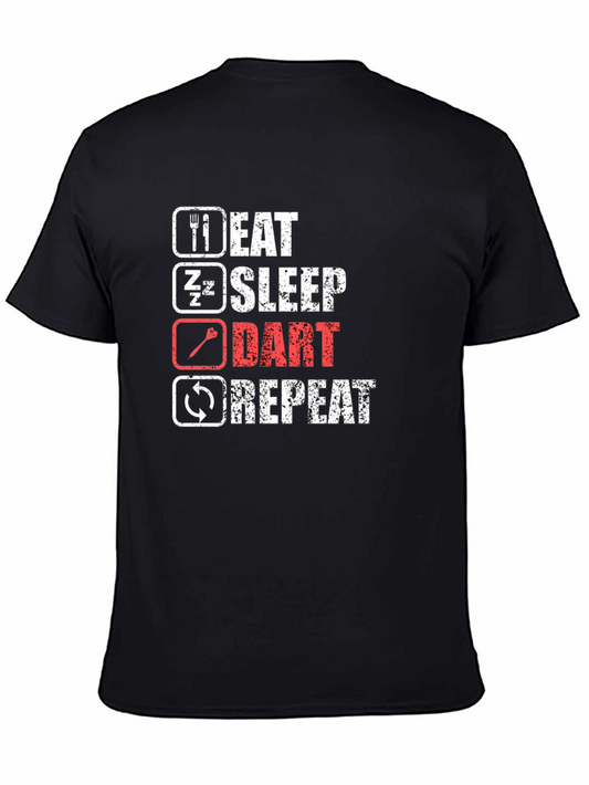 Eat Sleep Dart Repeat Graphic Tee - Dart Player T-Shirt