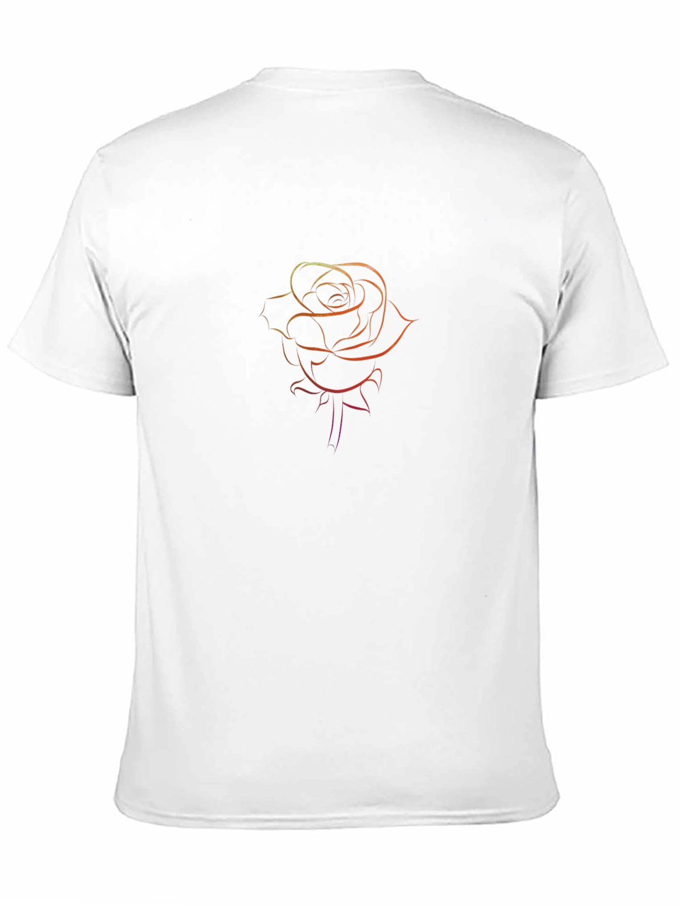 Rose Outline Graphic Tee - Black Casual T-Shirt