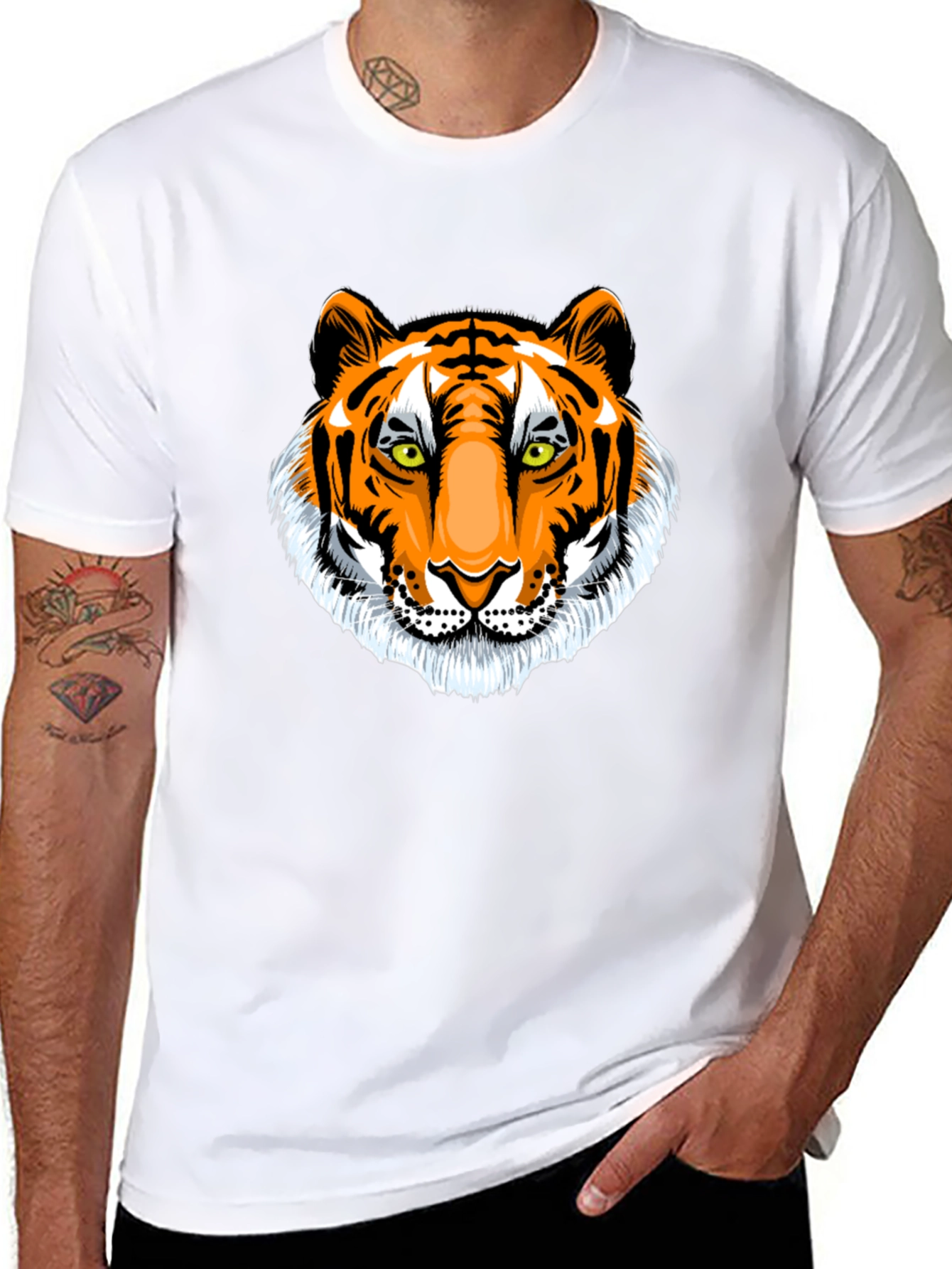 Tiger Graphic Black T-Shirt - Animal Print Tee