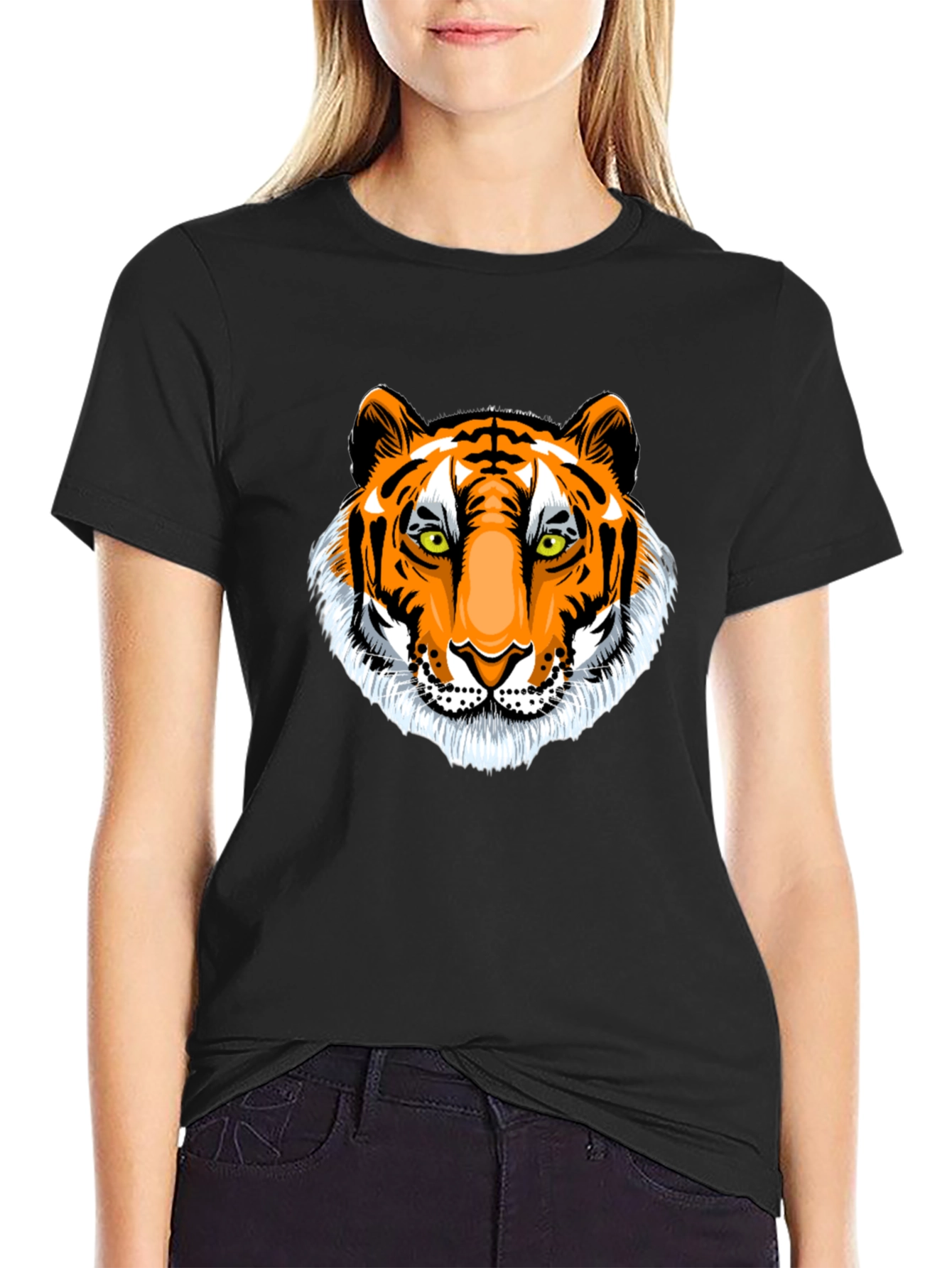 Tiger Graphic Black T-Shirt - Animal Print Tee