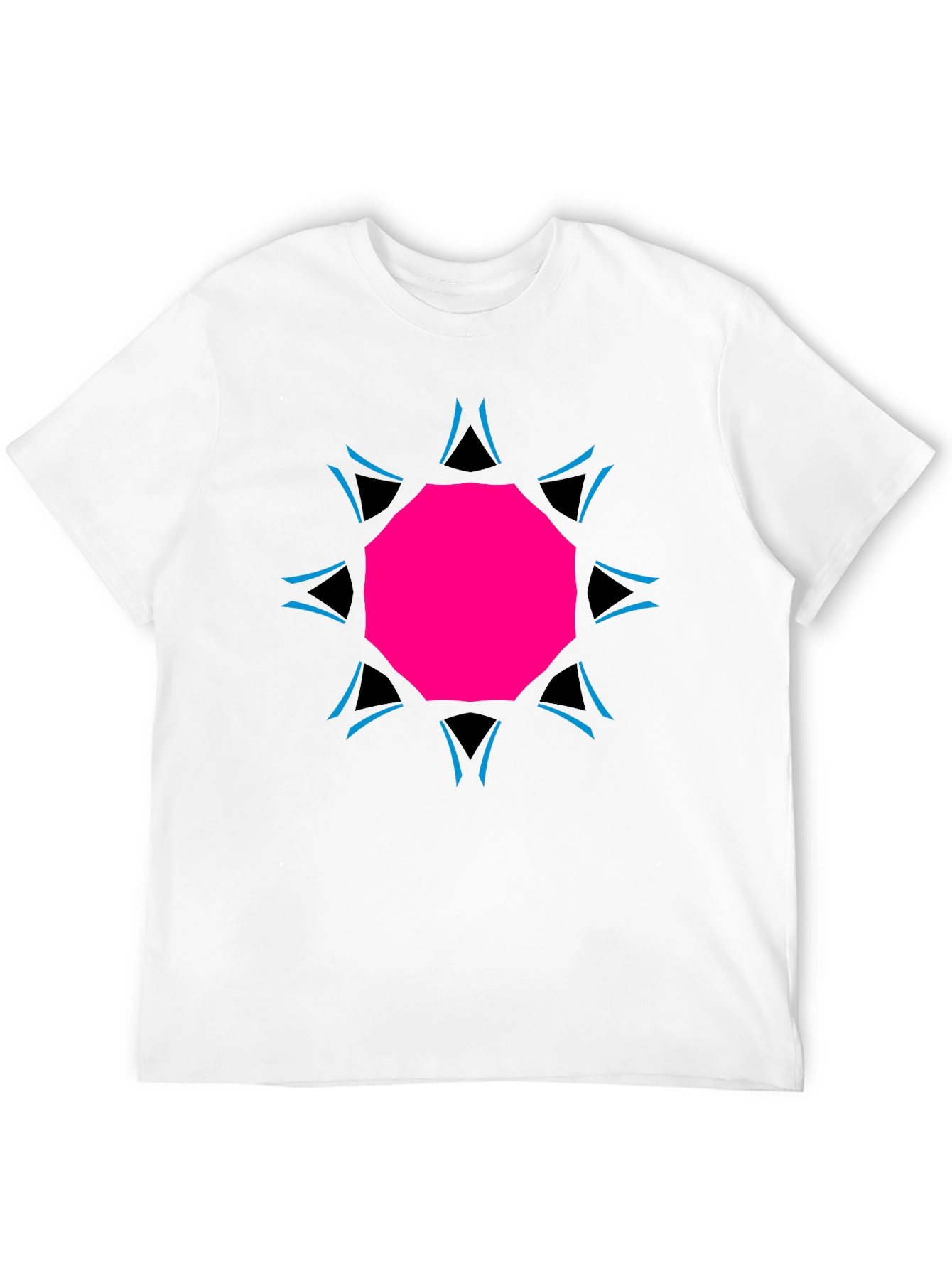 Geometric Print Black Tee