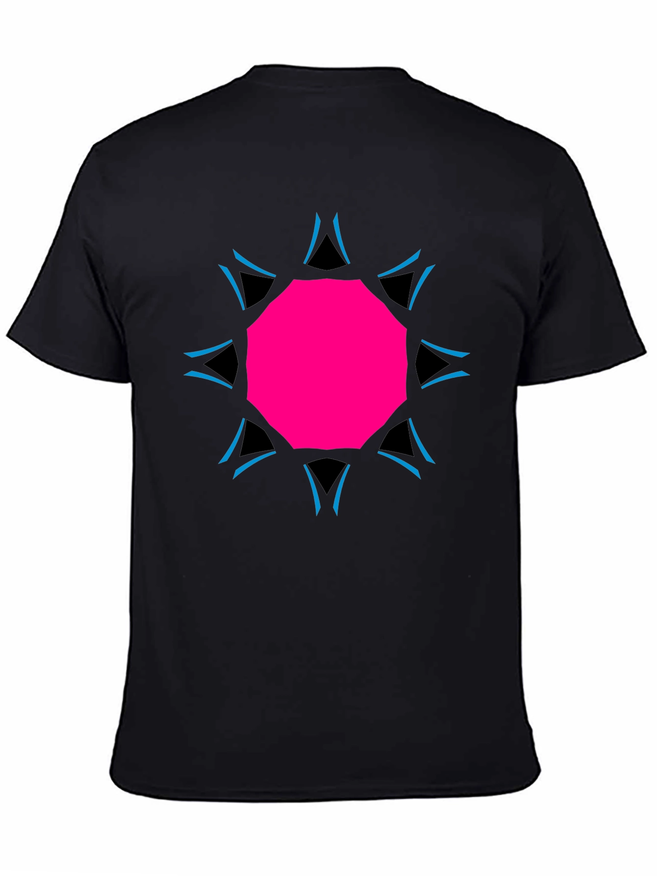 Geometric Print Black Tee