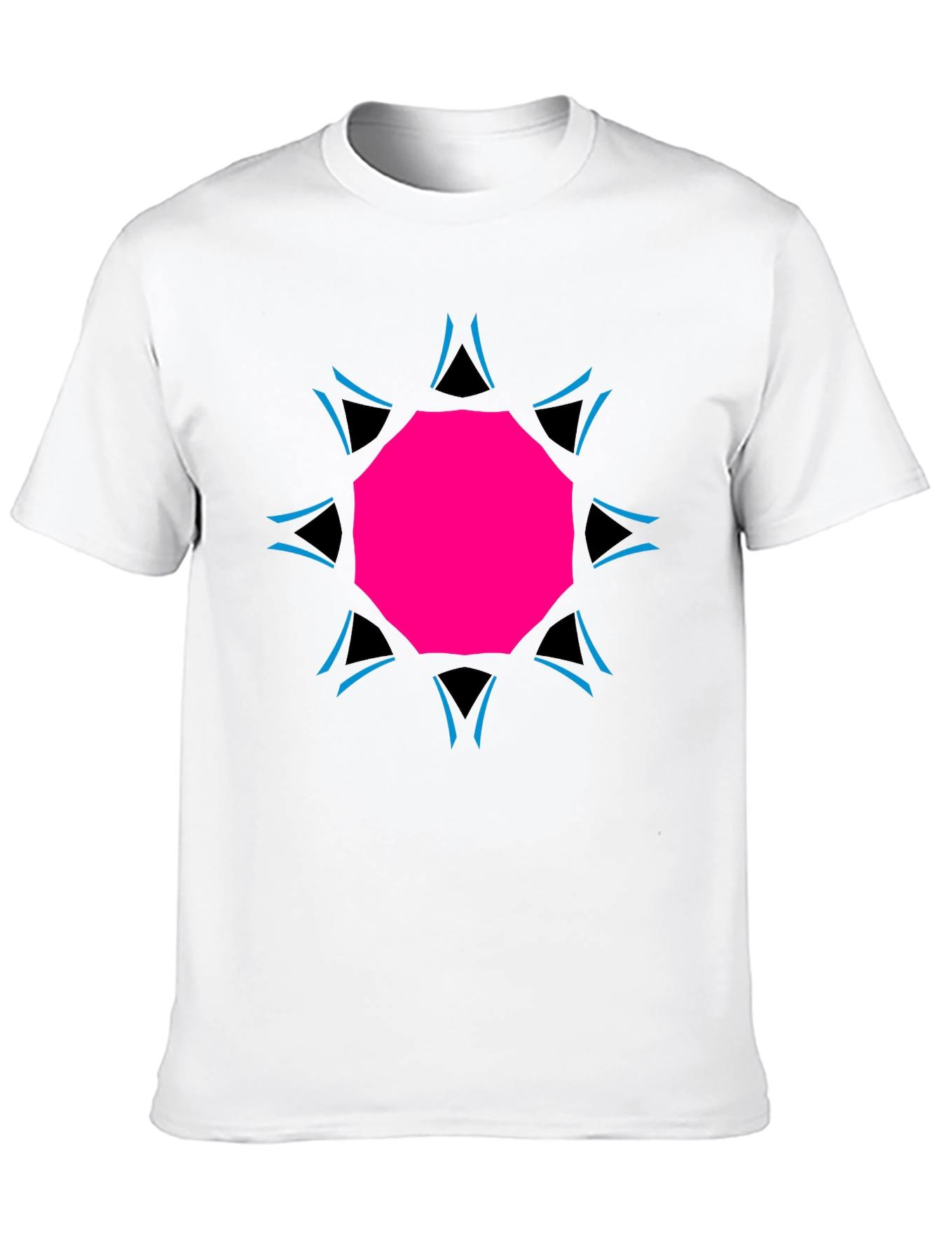 Geometric Print Black Tee