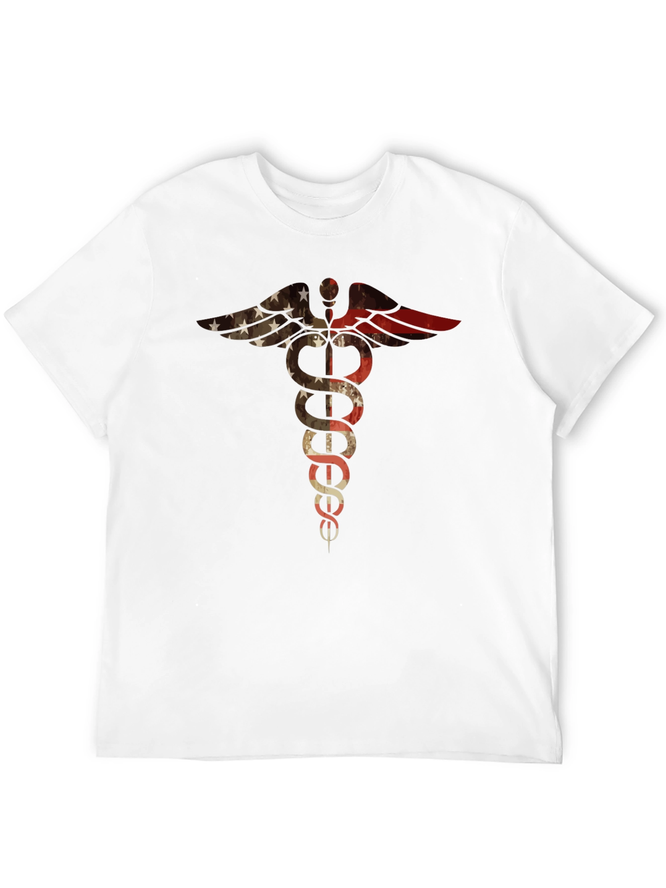 American Flag Medical Symbol Black T-Shirt