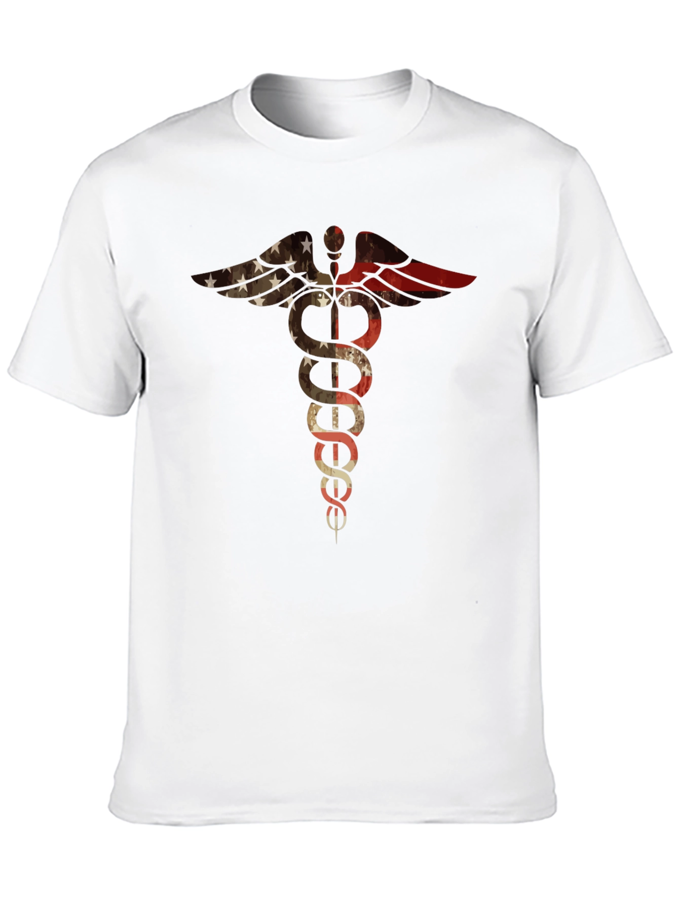 American Flag Medical Symbol Black T-Shirt