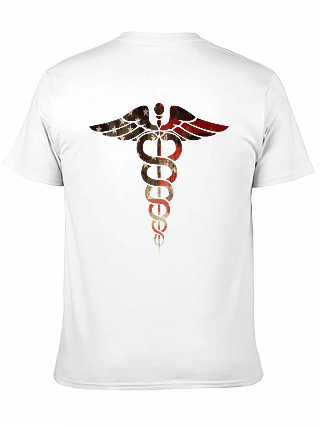 American Flag Medical Symbol Black T-Shirt