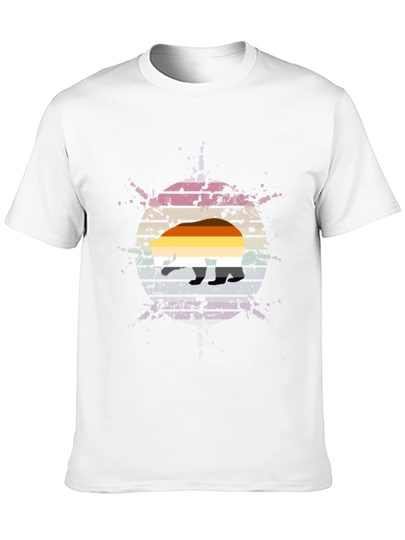 Retro Bear Pride T-Shirt - Black Cotton Blend