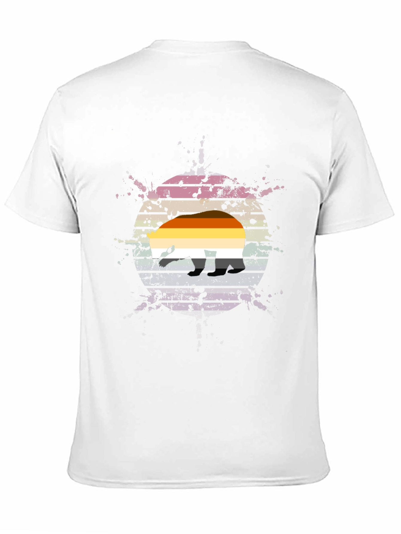 Retro Bear Pride T-Shirt - Black Cotton Blend
