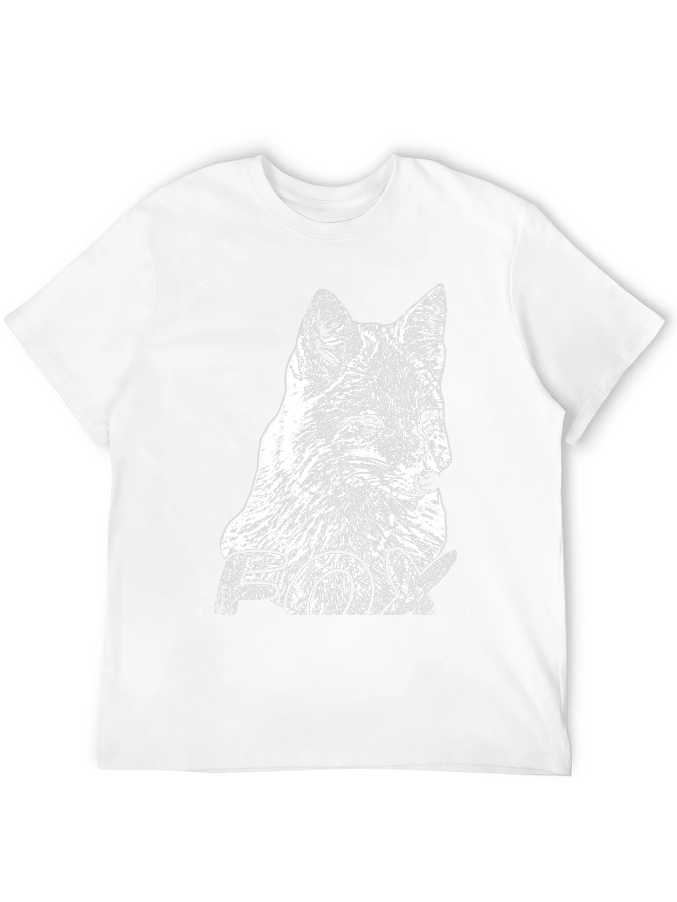 Mens Black T-Shirt with Fox Graphic Print