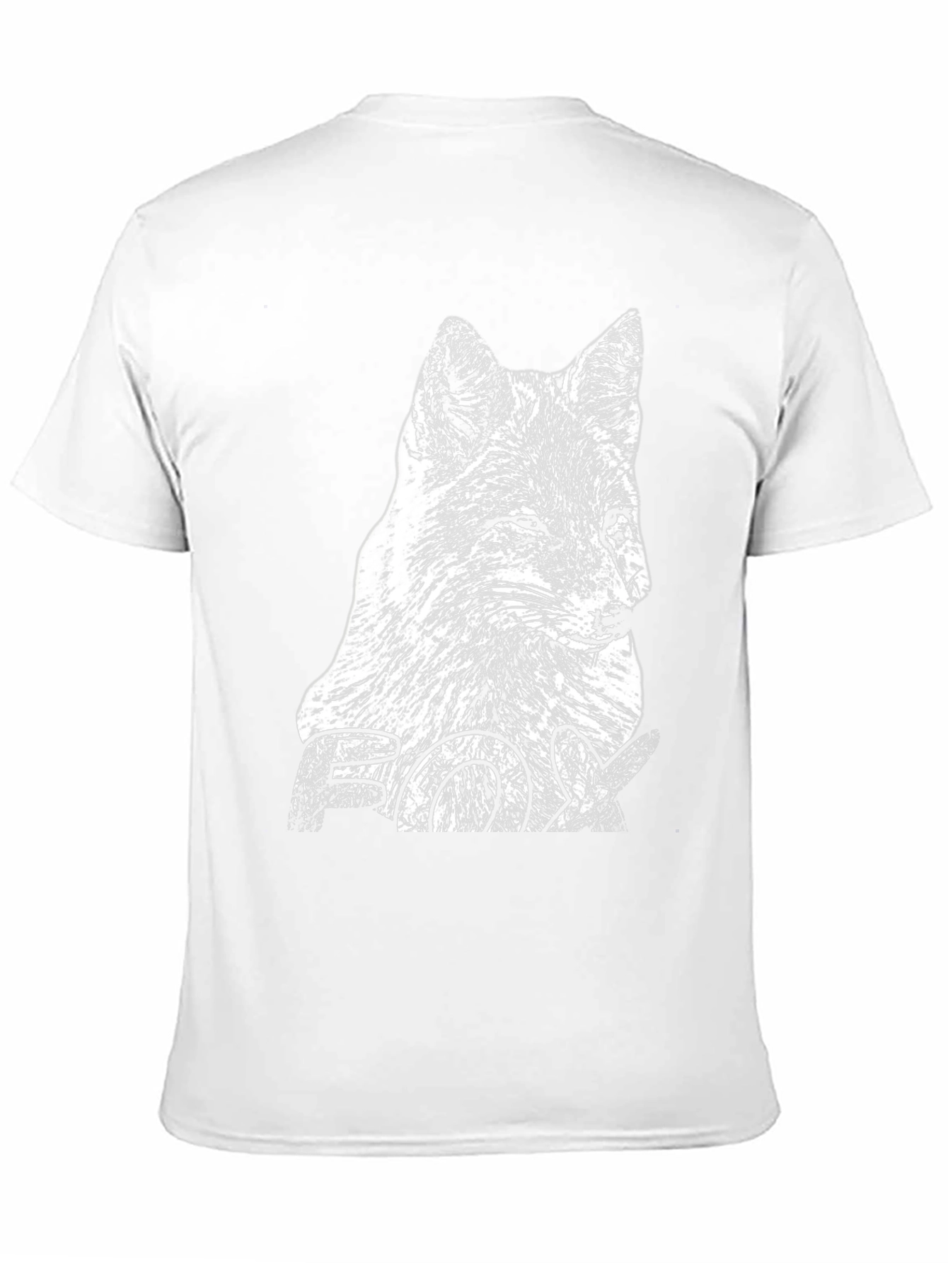 Mens Black T-Shirt with Fox Graphic Print