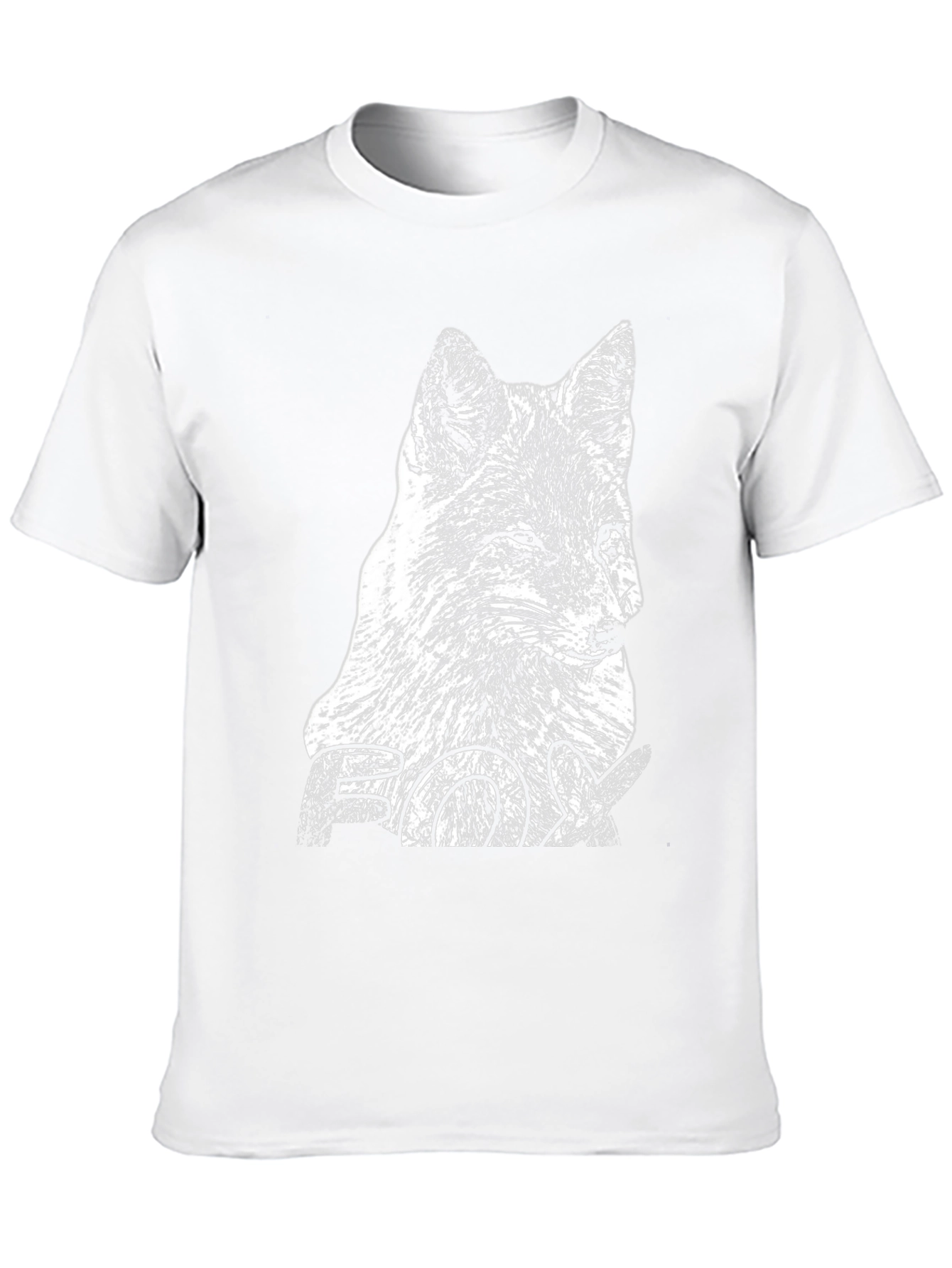 Mens Black T-Shirt with Fox Graphic Print