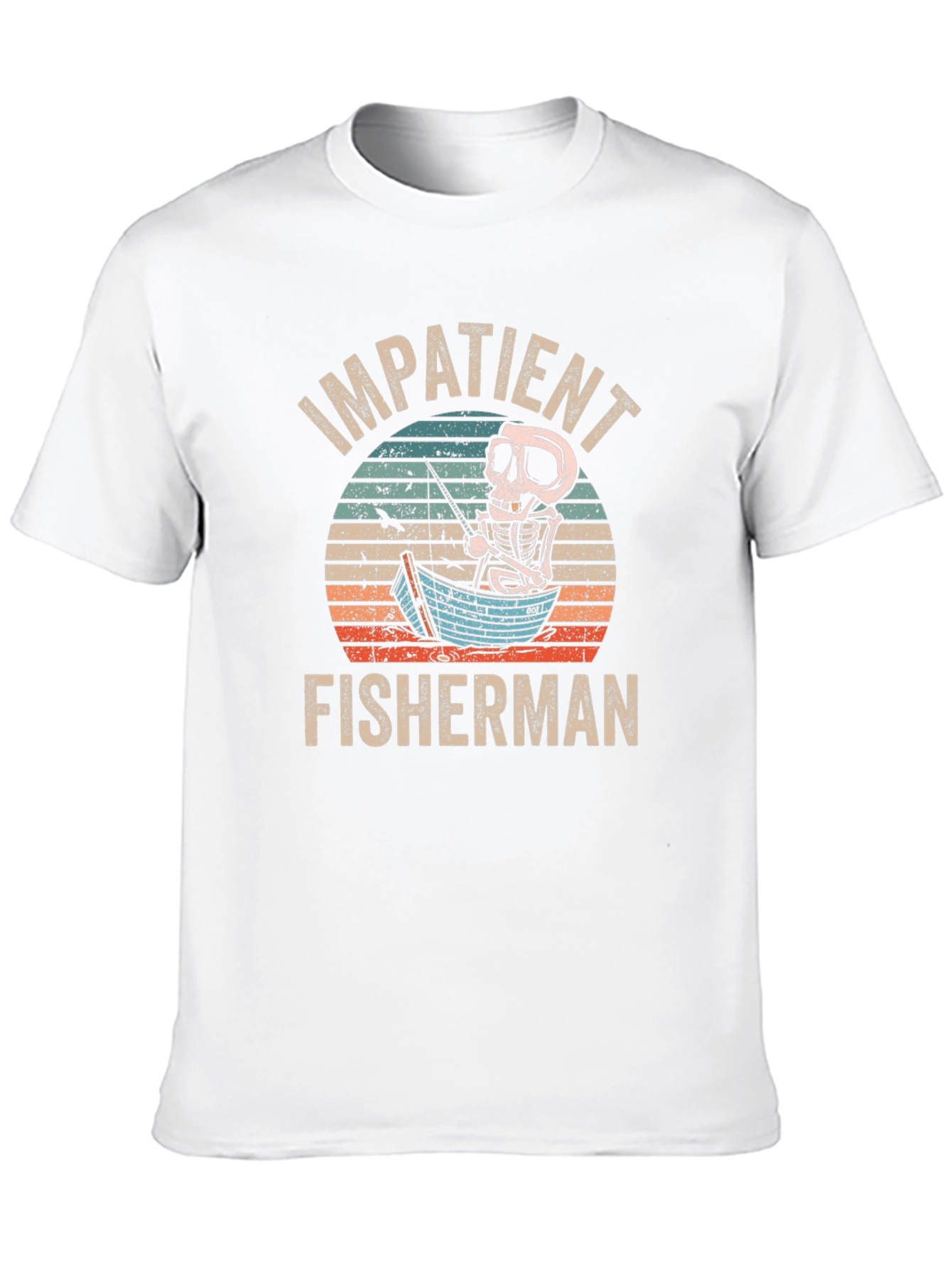 Impatient Fisherman Skeleton Graphic T-Shirt