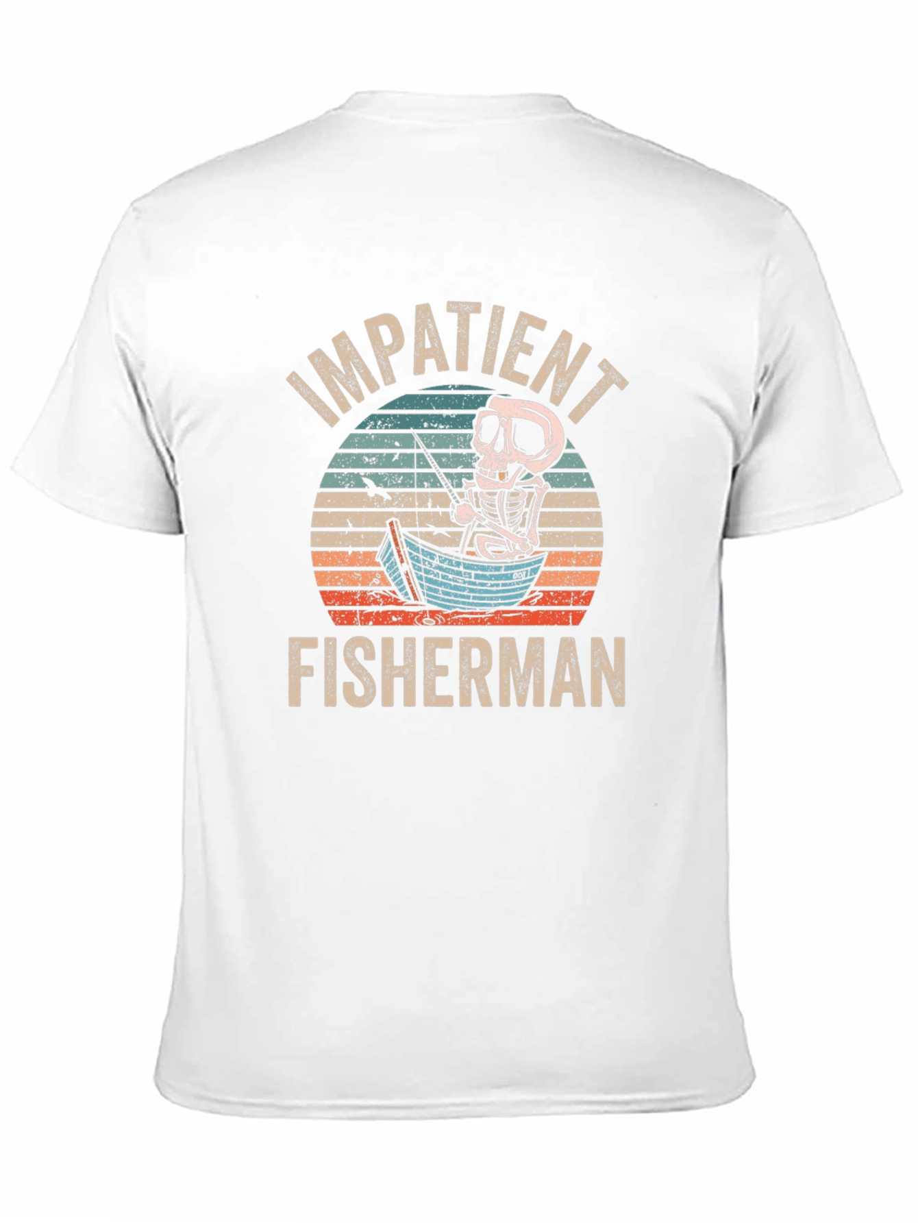 Impatient Fisherman Skeleton Graphic T-Shirt