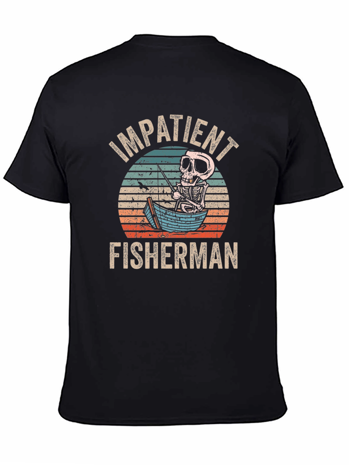 Impatient Fisherman Skeleton Graphic T-Shirt