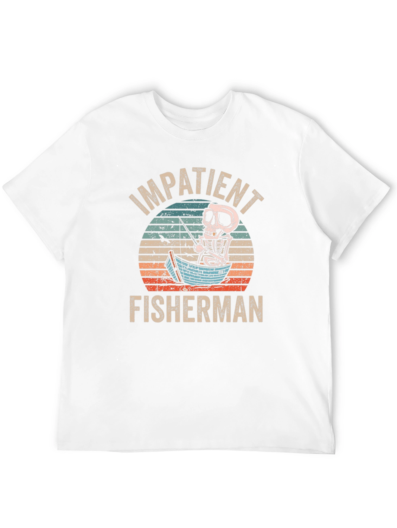 Impatient Fisherman Skeleton Graphic T-Shirt