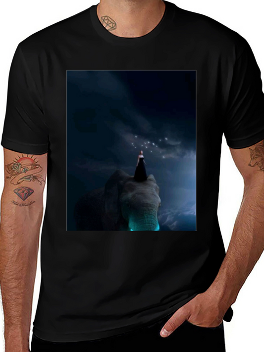 Elephant & Night Sky Graphic T-Shirt
