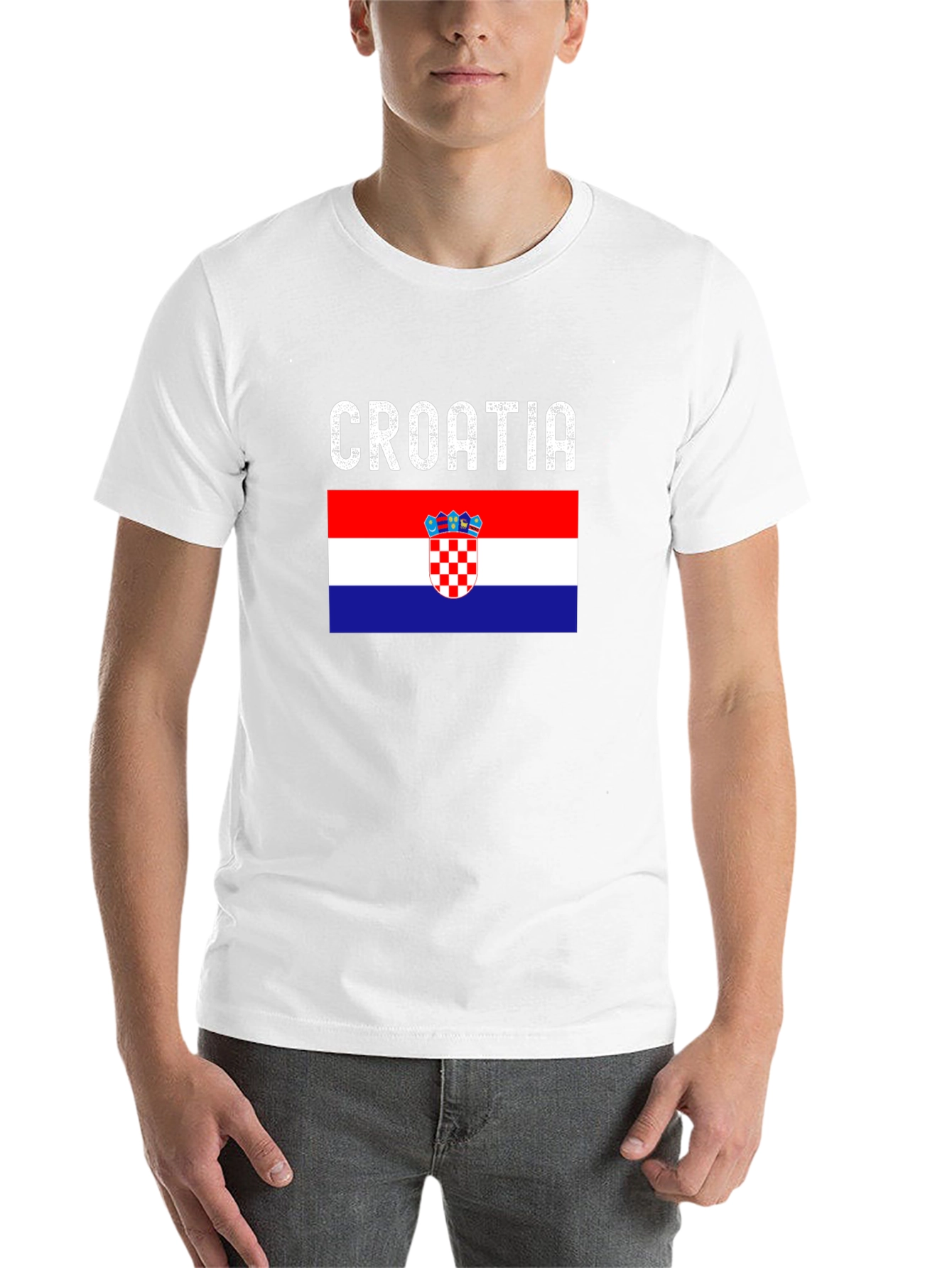 Croatia Flag T-Shirt - Black Cotton Tee