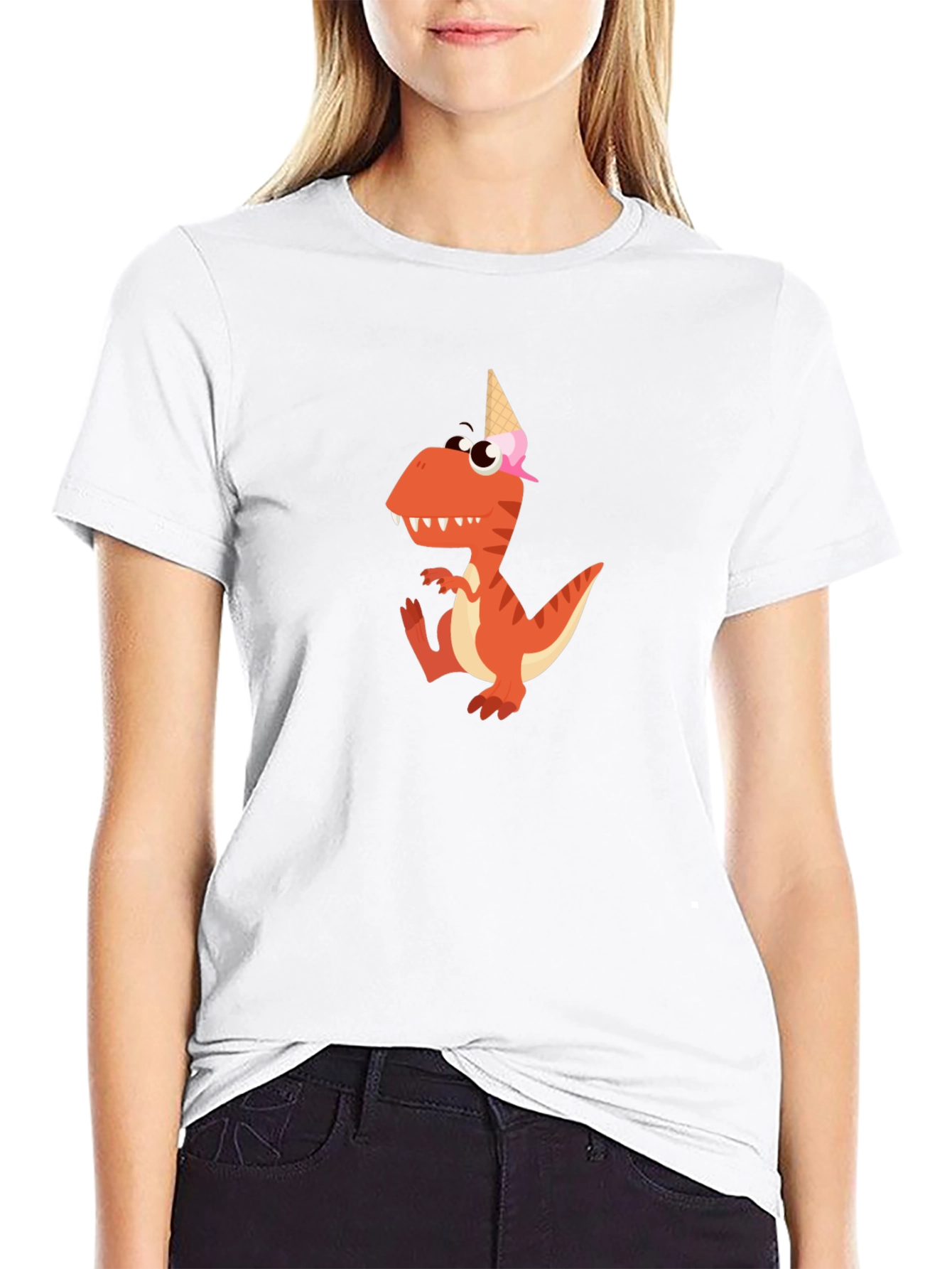 Dino Ice Cream Cone T-Shirt - Fun Graphic Tee