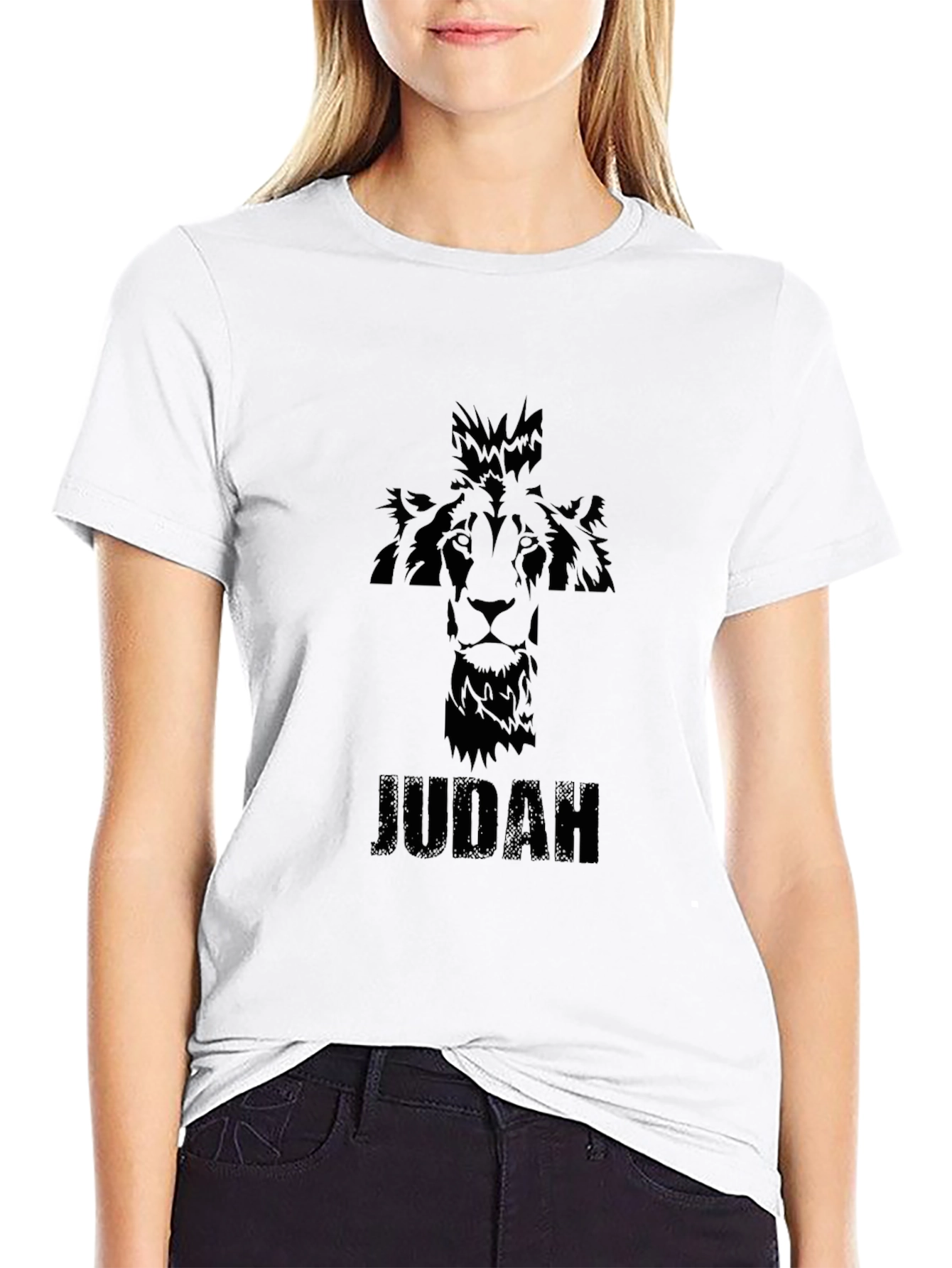 Judah Lion Cross Graphic T-Shirt - Christian Apparel
