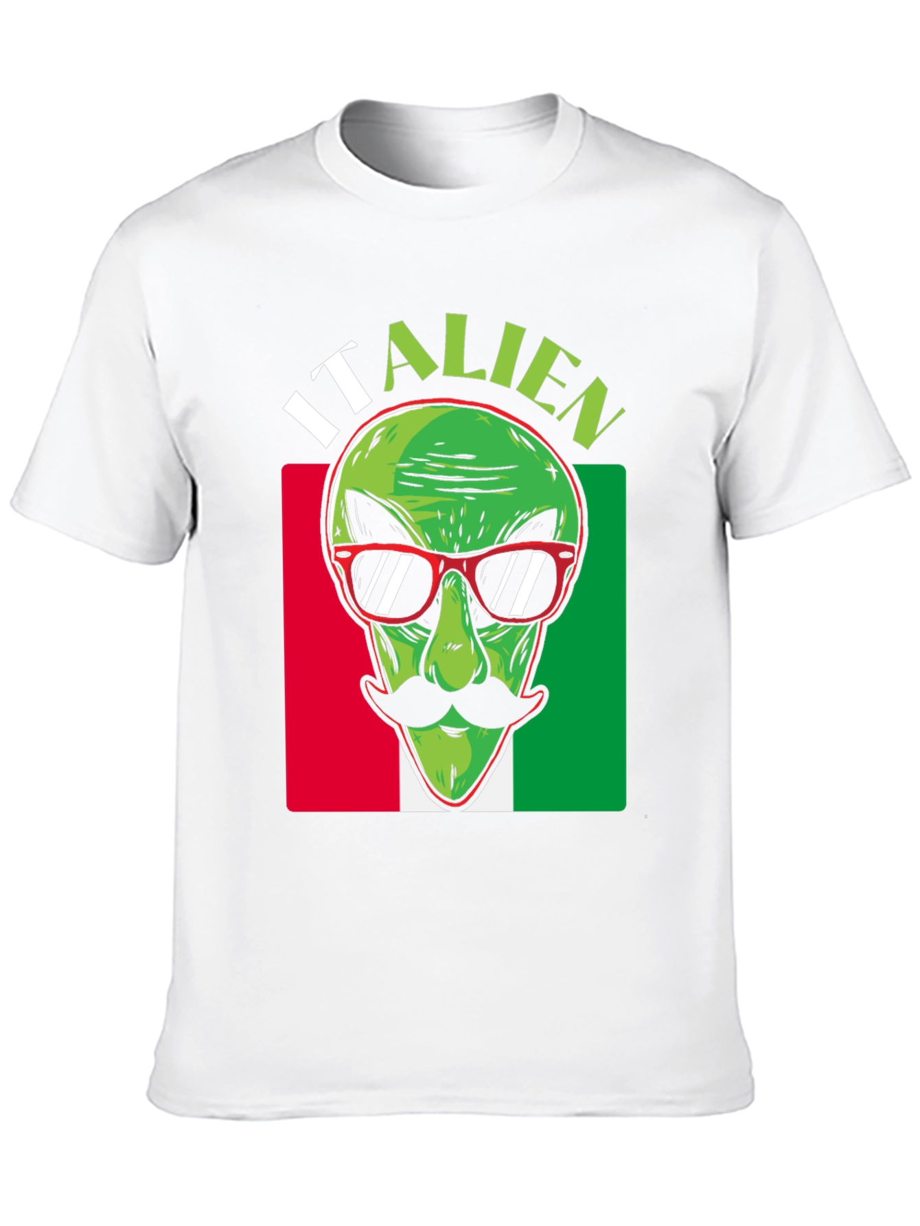 Italian Alien Graphic T-Shirt - Novelty Design