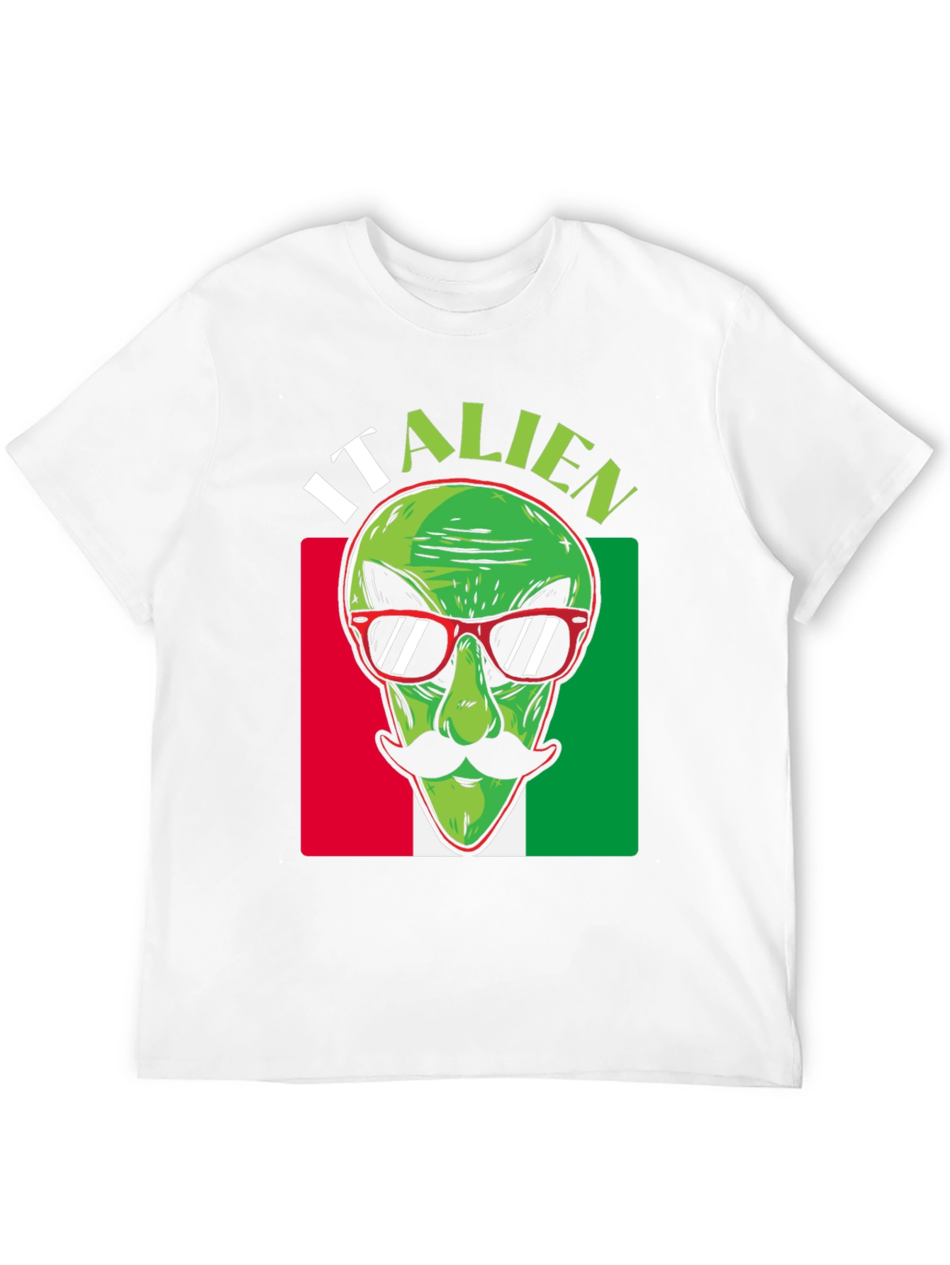 Italian Alien Graphic T-Shirt - Novelty Design