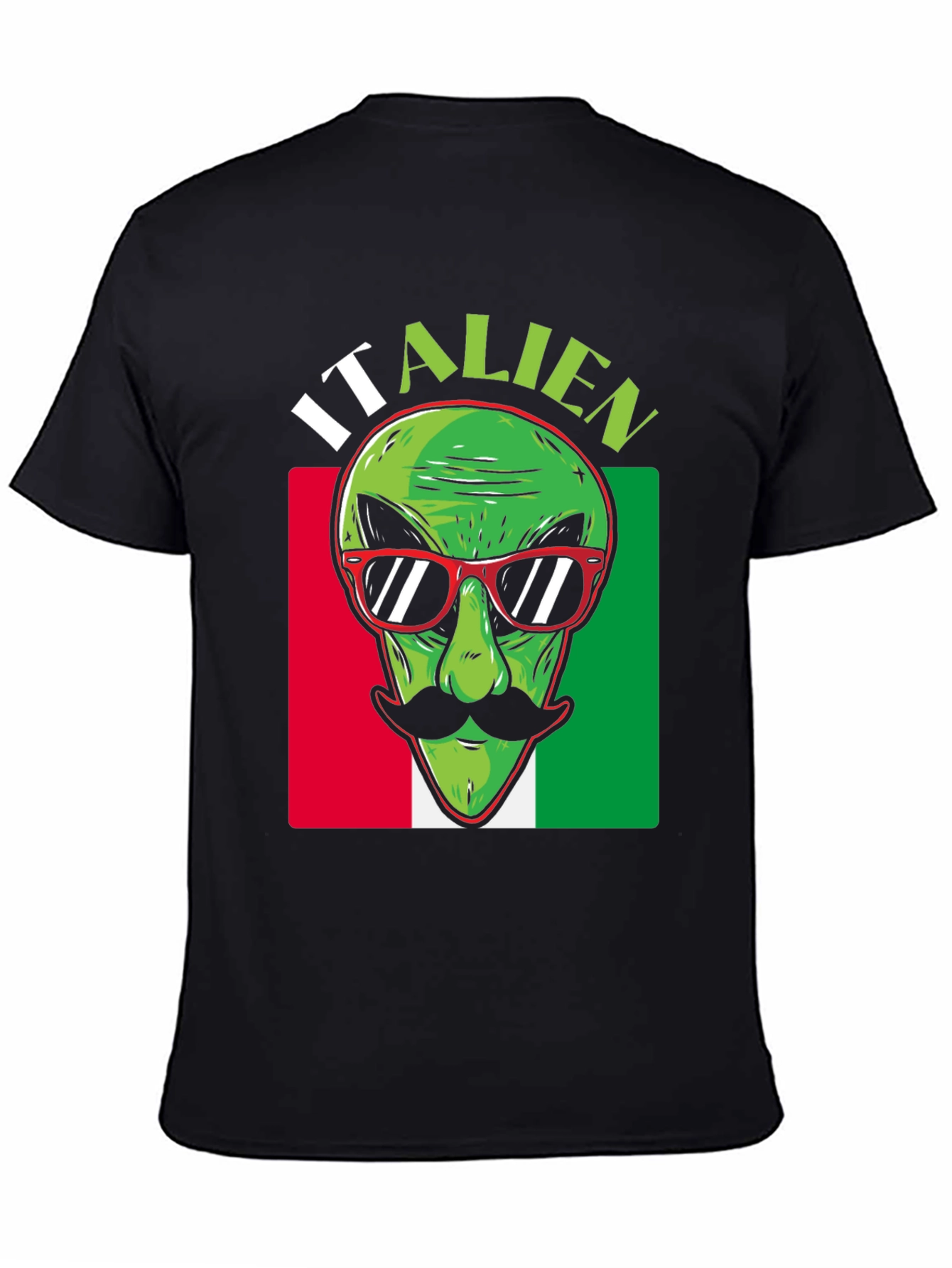 Italian Alien Graphic T-Shirt - Novelty Design