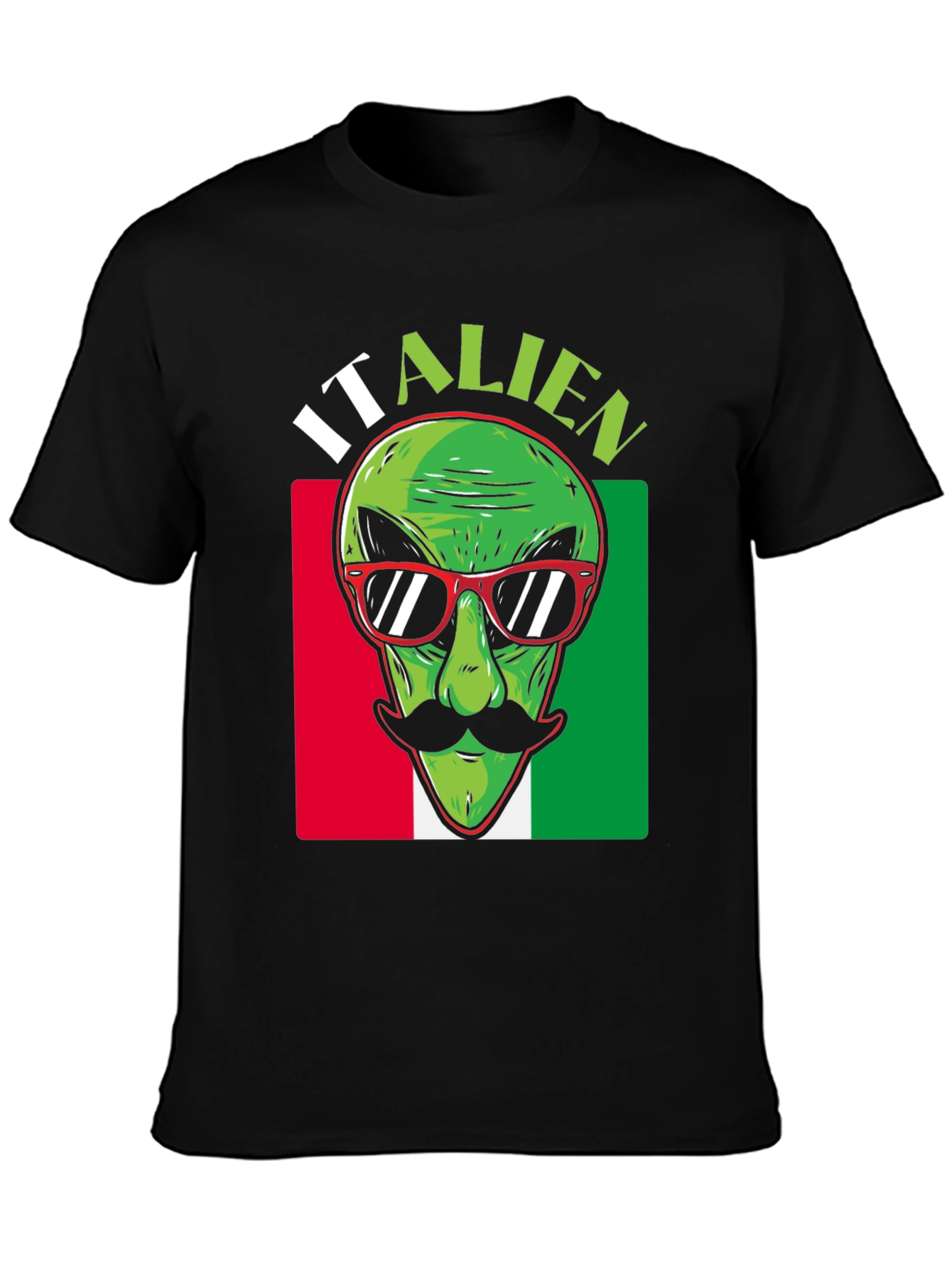 Italian Alien Graphic T-Shirt - Novelty Design