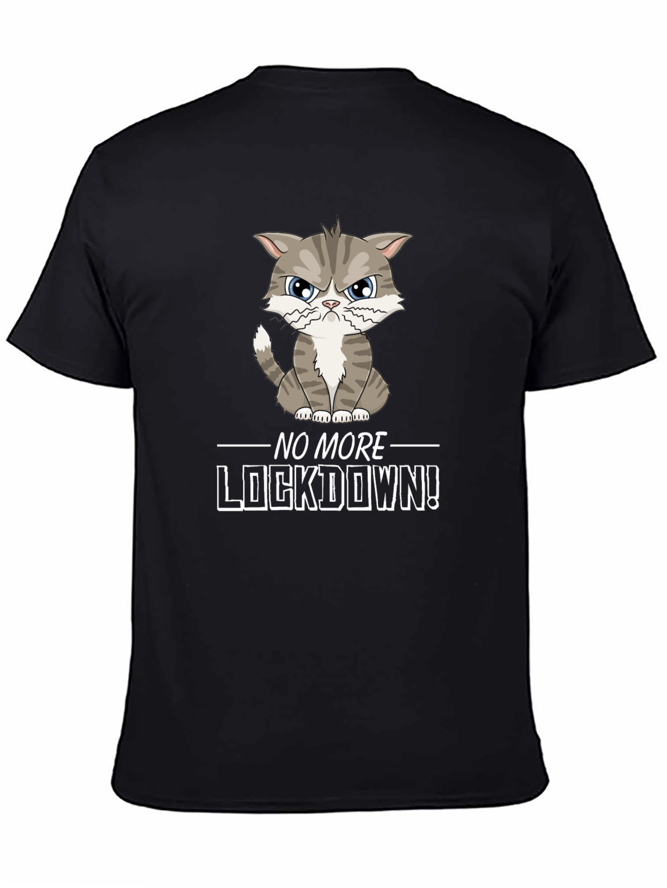 Funny No More Lockdown Cat Graphic Tee