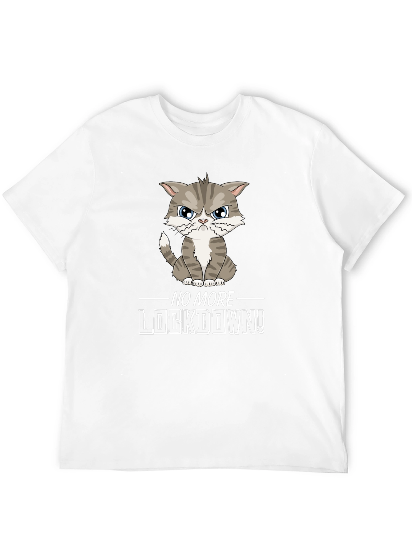 Funny No More Lockdown Cat Graphic Tee