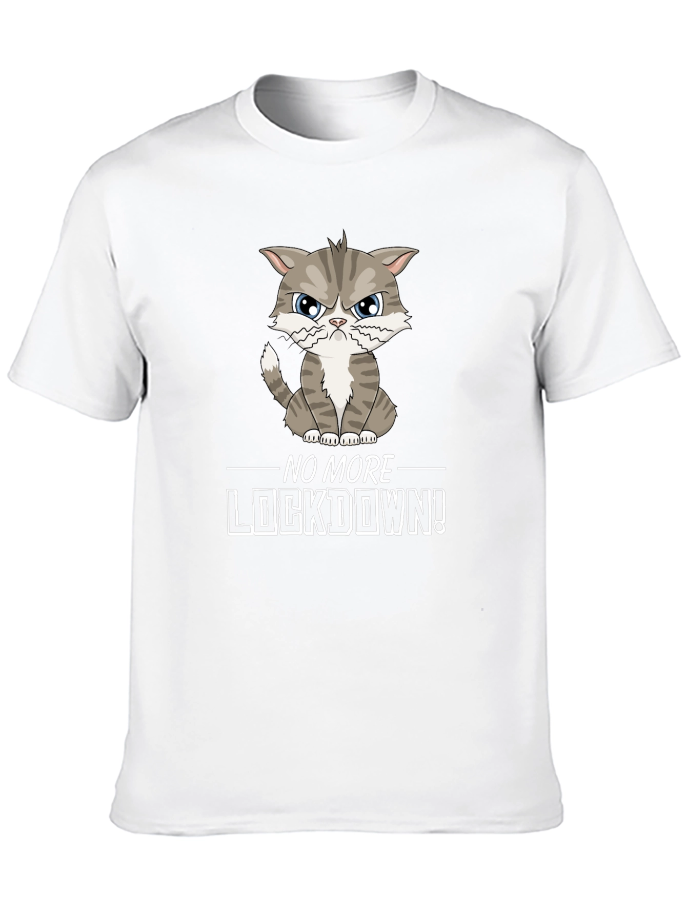 Funny No More Lockdown Cat Graphic Tee