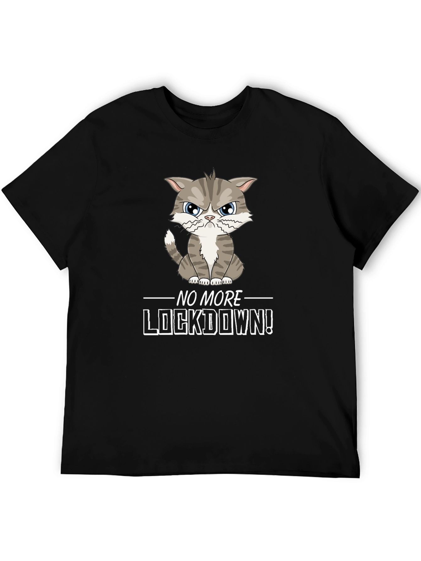 Funny No More Lockdown Cat Graphic Tee