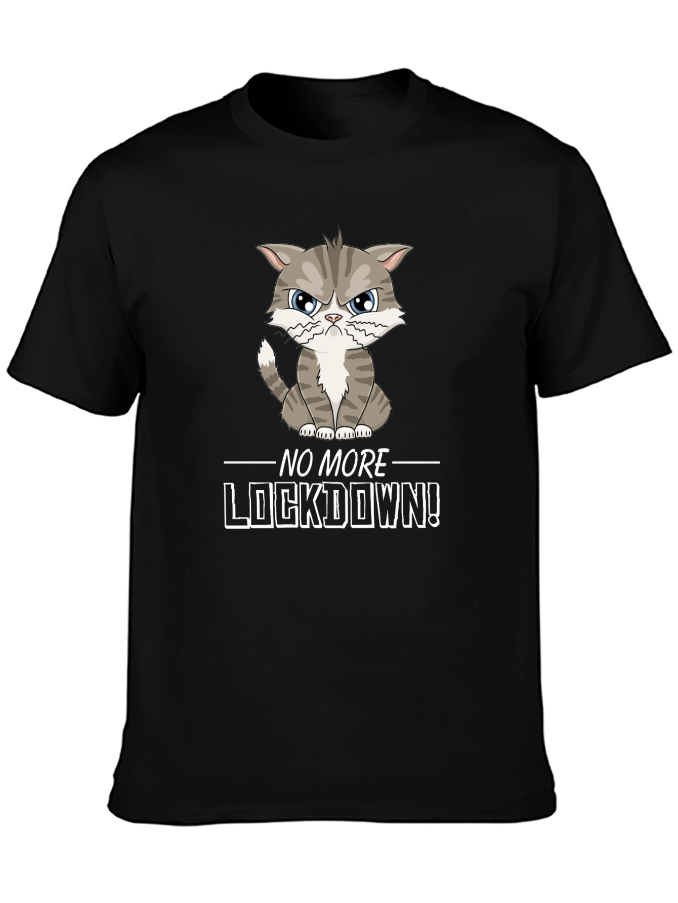 Funny No More Lockdown Cat Graphic Tee