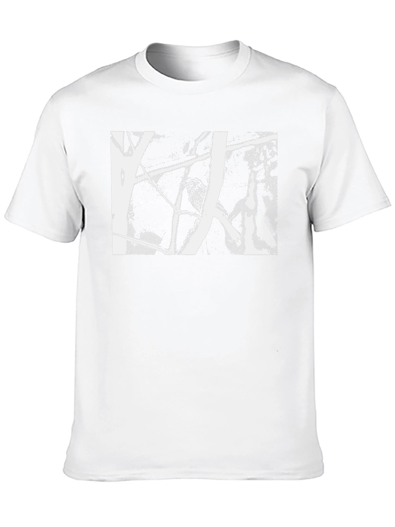 Abstract Bird Print Black T-Shirt