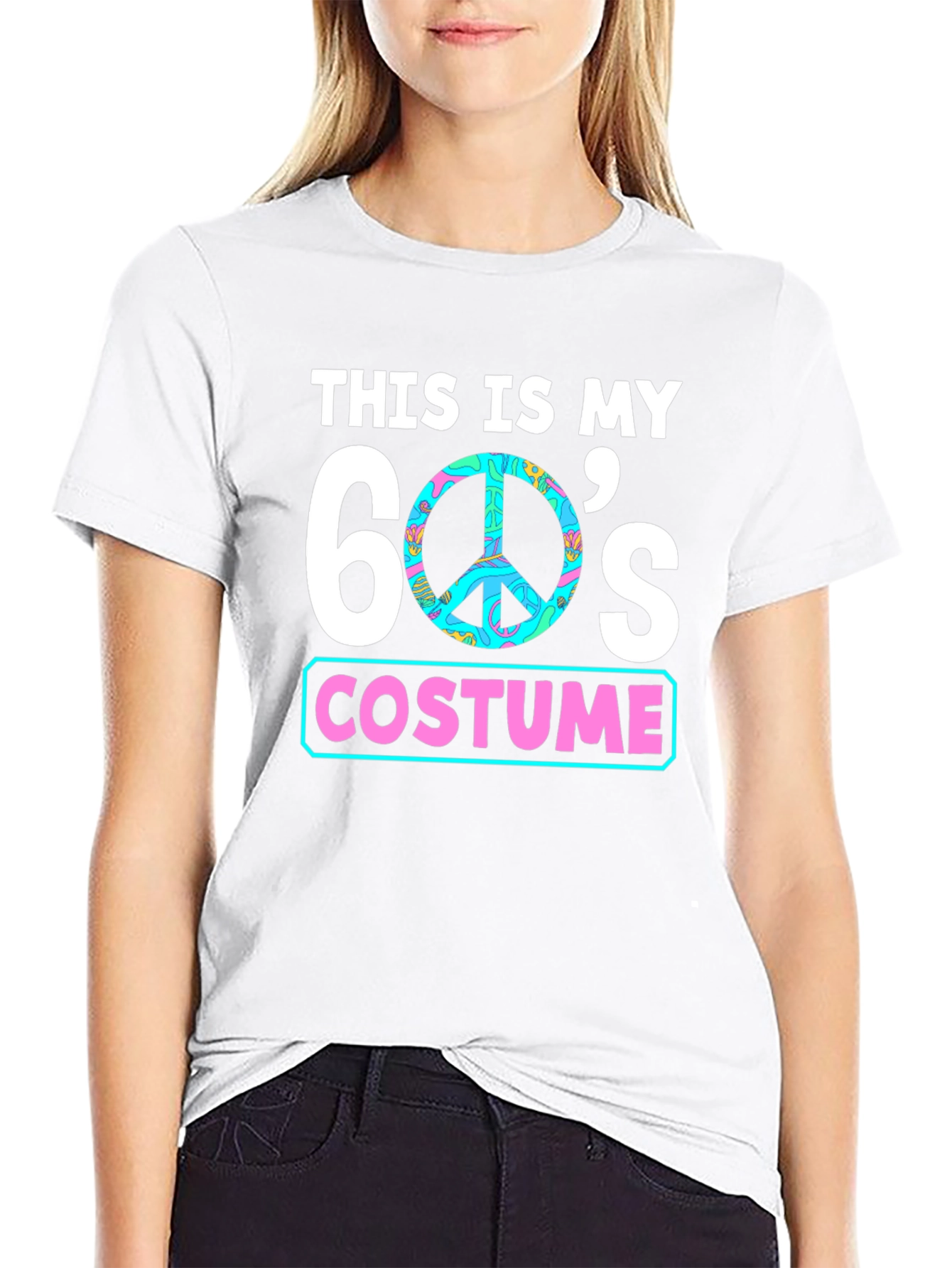 60s Costume T-Shirt - Groovy Peace Sign Tee