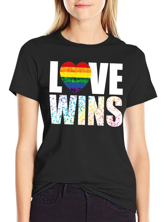 Love Wins Pride Rainbow Heart T-Shirt