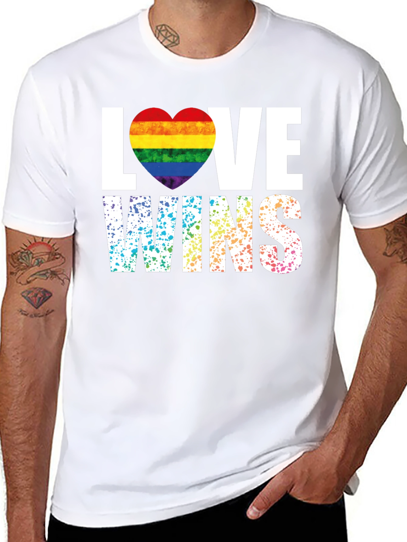 Love Wins Pride Rainbow Heart T-Shirt