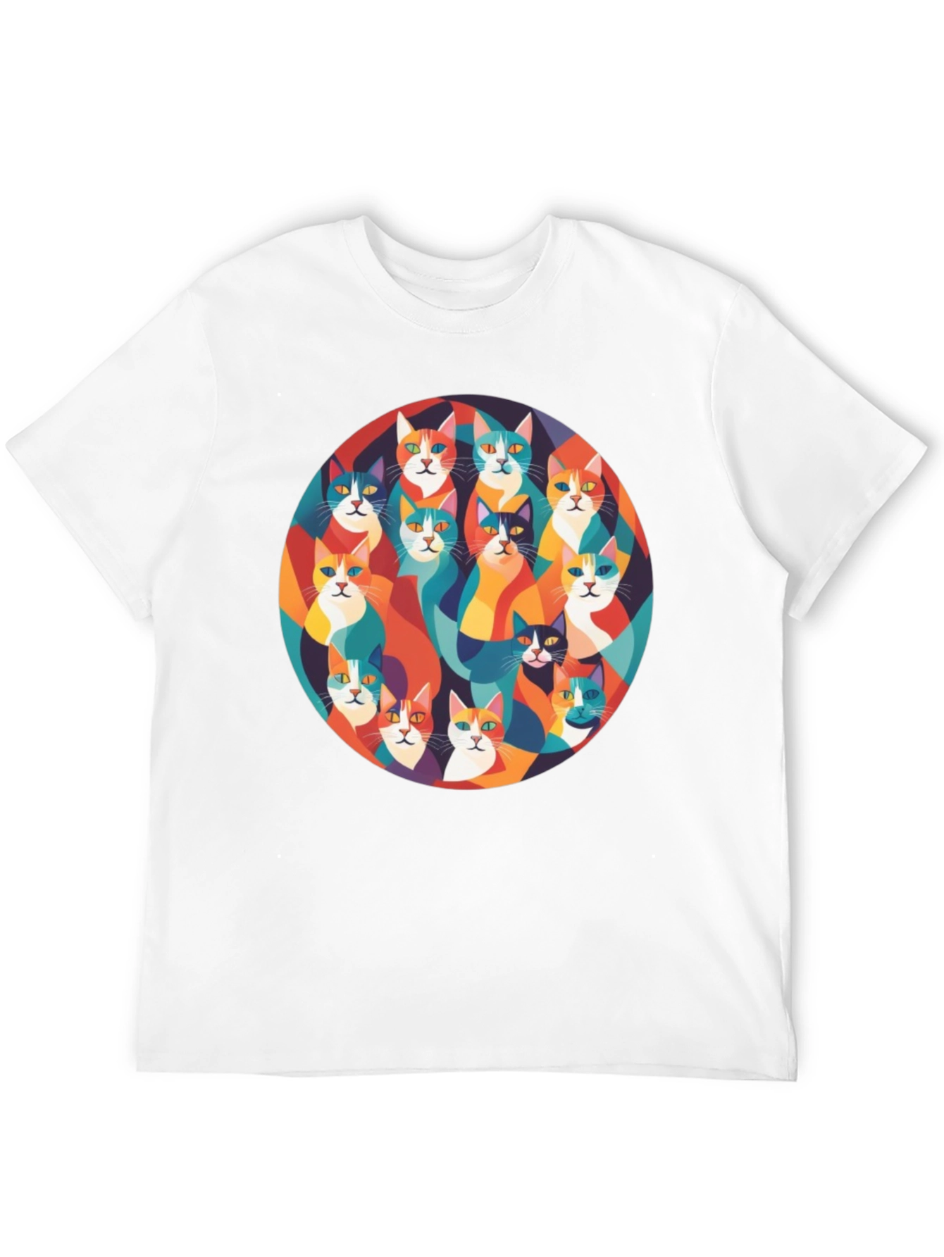 Colorful Cats Graphic T-Shirt