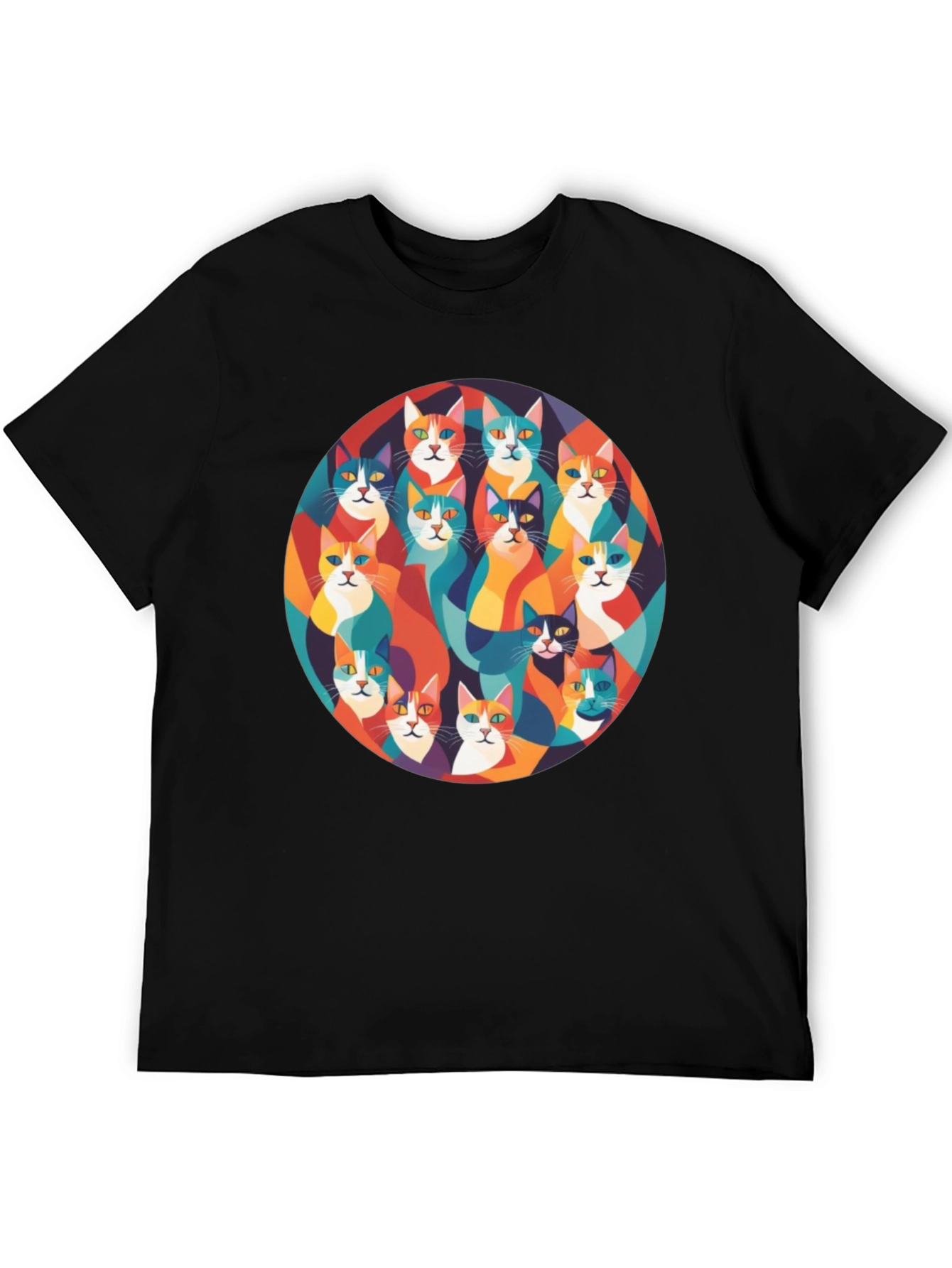 Colorful Cats Graphic T-Shirt