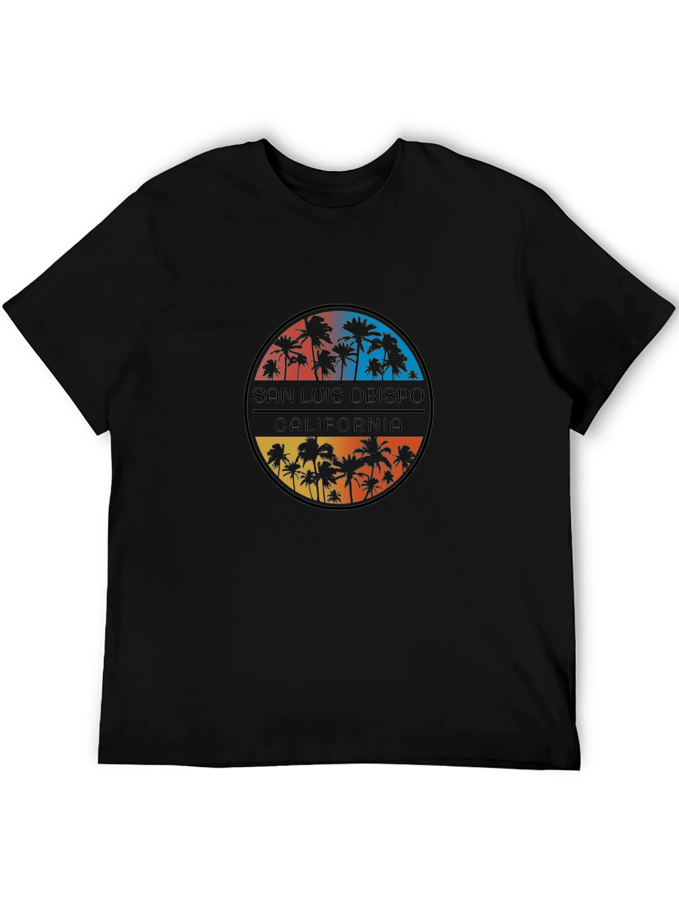 San Luis Obispo California Palms Black T-Shirt