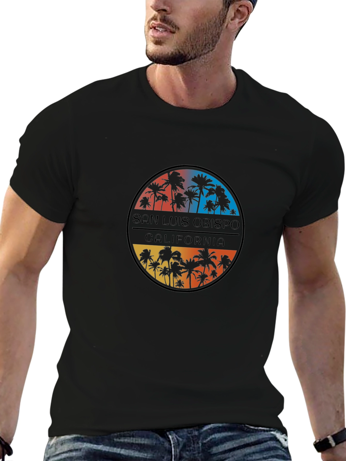 San Luis Obispo California Palms Black T-Shirt