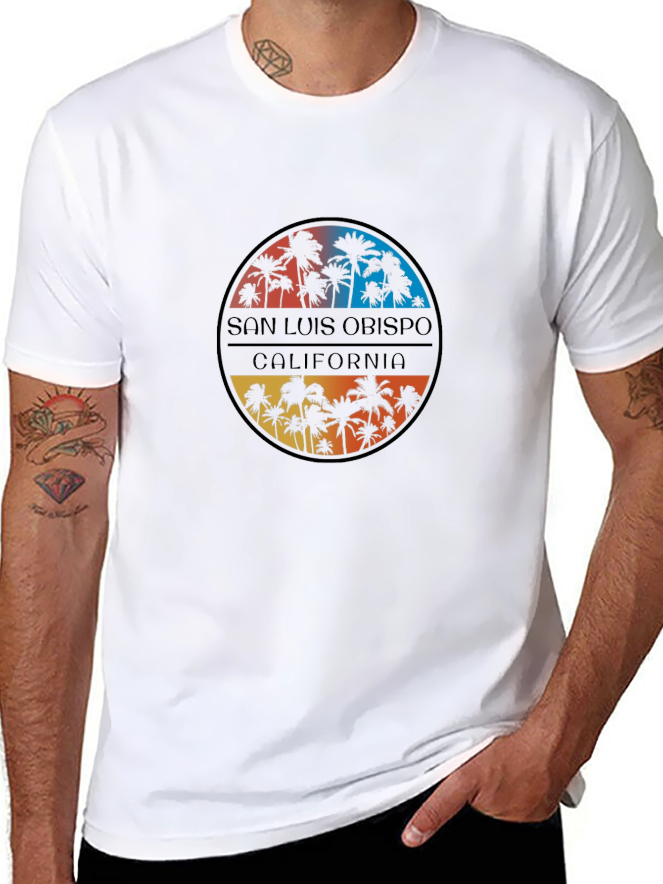 San Luis Obispo California Palms Black T-Shirt