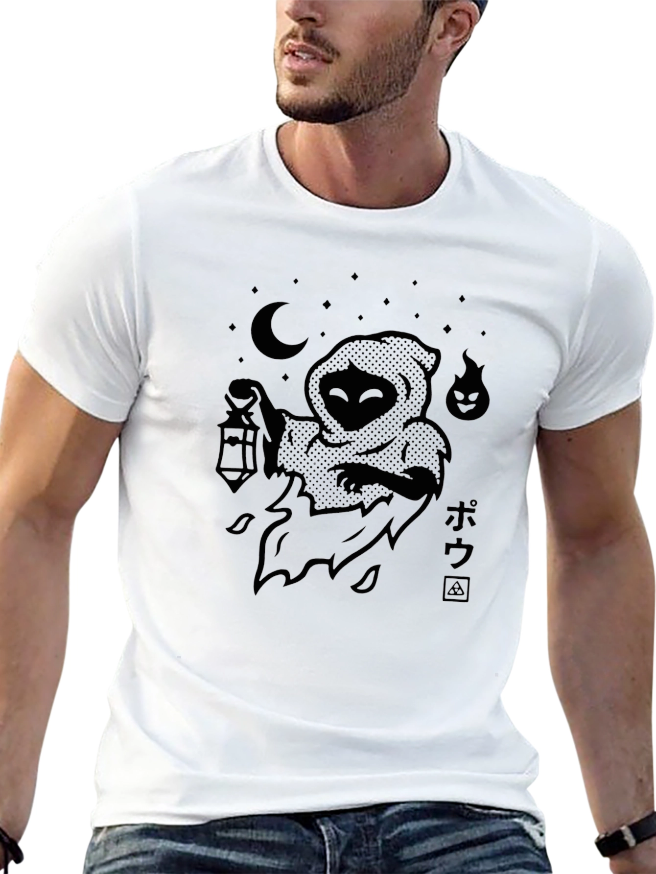 Mystic Lantern Black Graphic T-Shirt