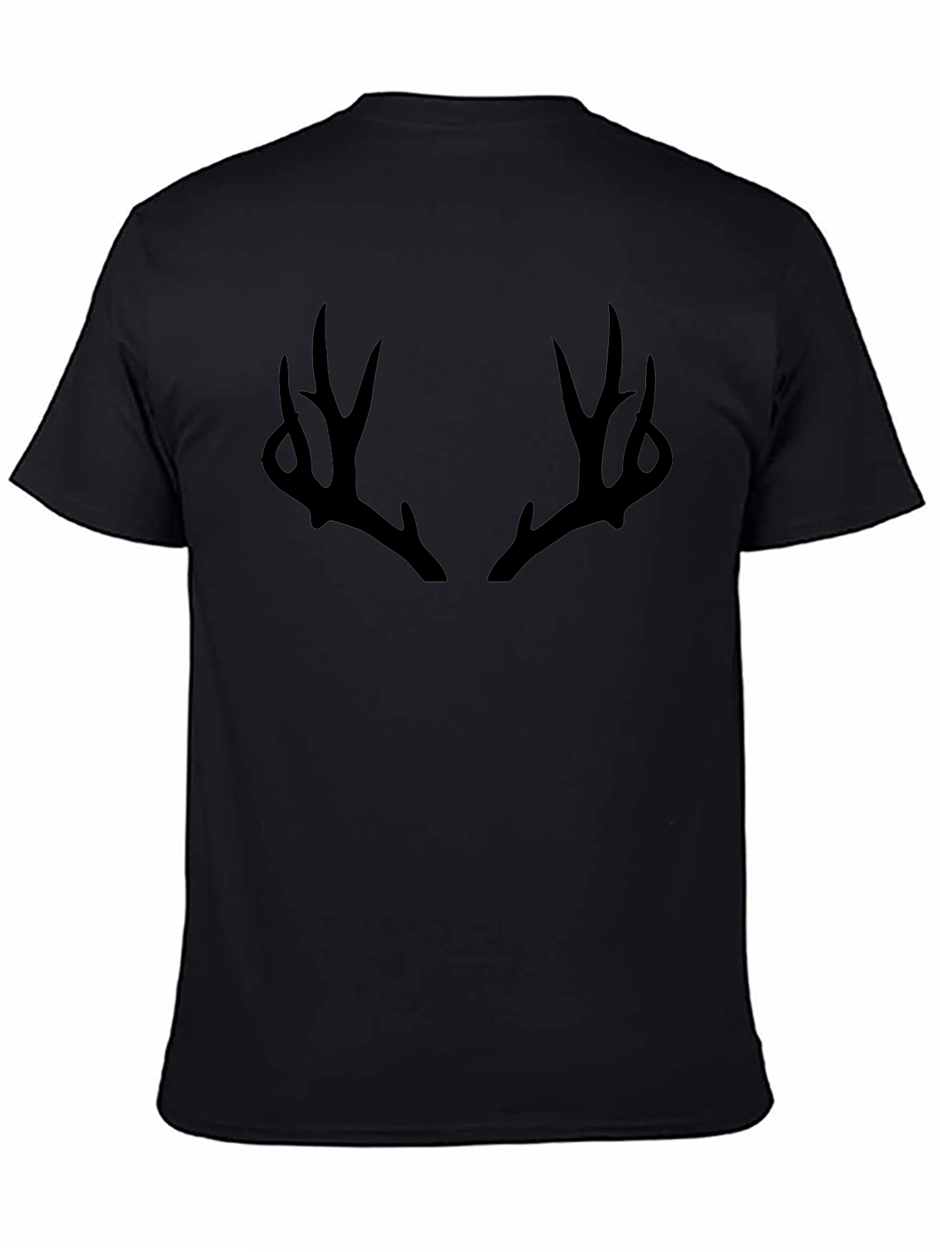 Antler Graphic Tee - Black Cotton Casual Top