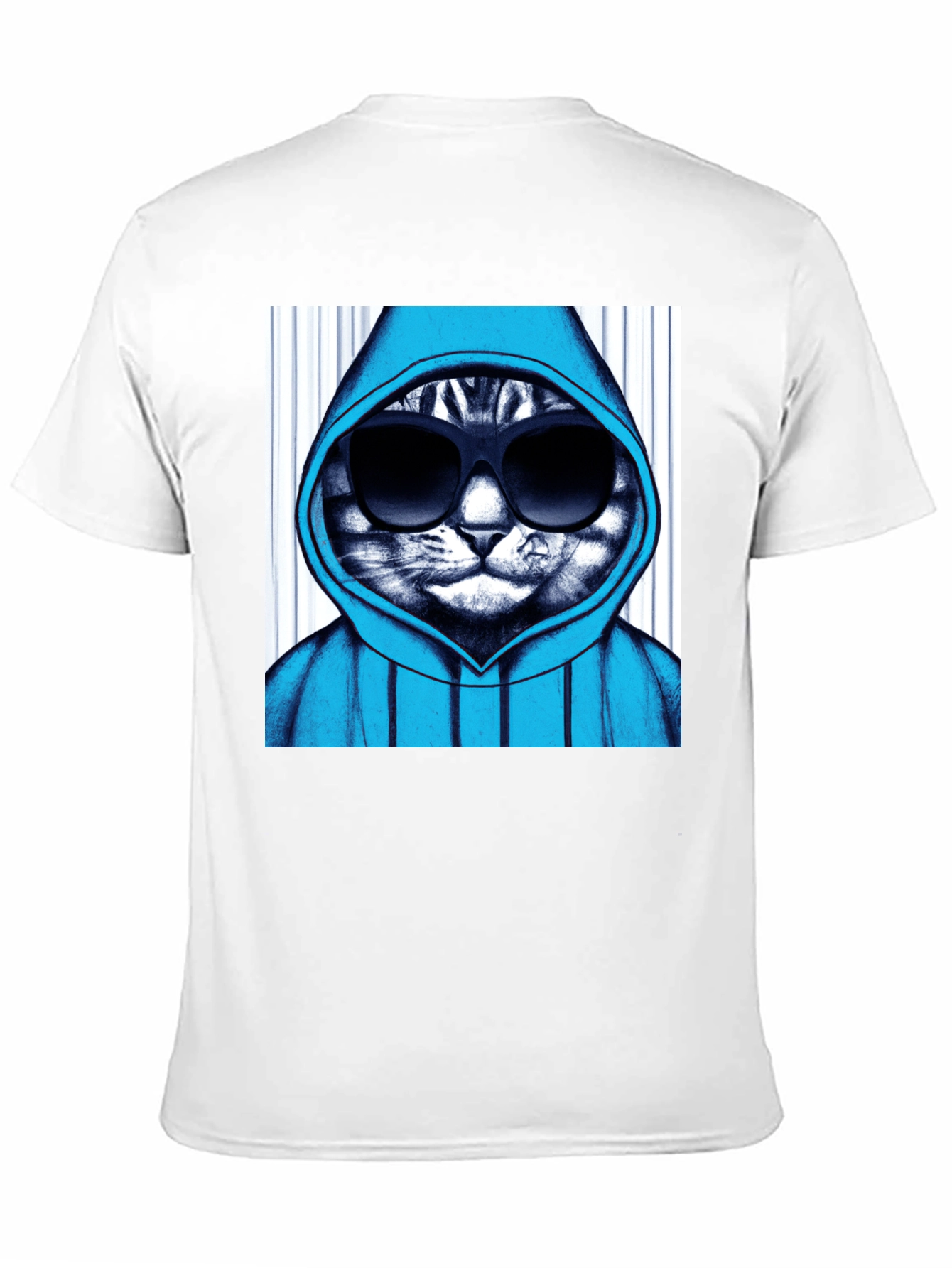 Cool Cat Hoodie Graphic Tee - Black