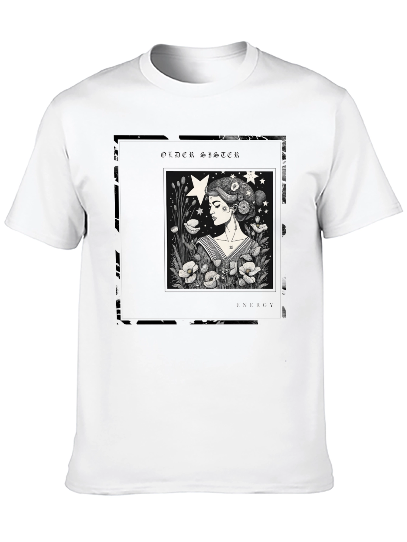 Older Sister Graphic Tee - Black Cotton Blend