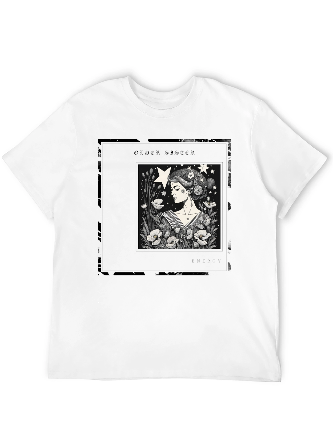 Older Sister Graphic Tee - Black Cotton Blend